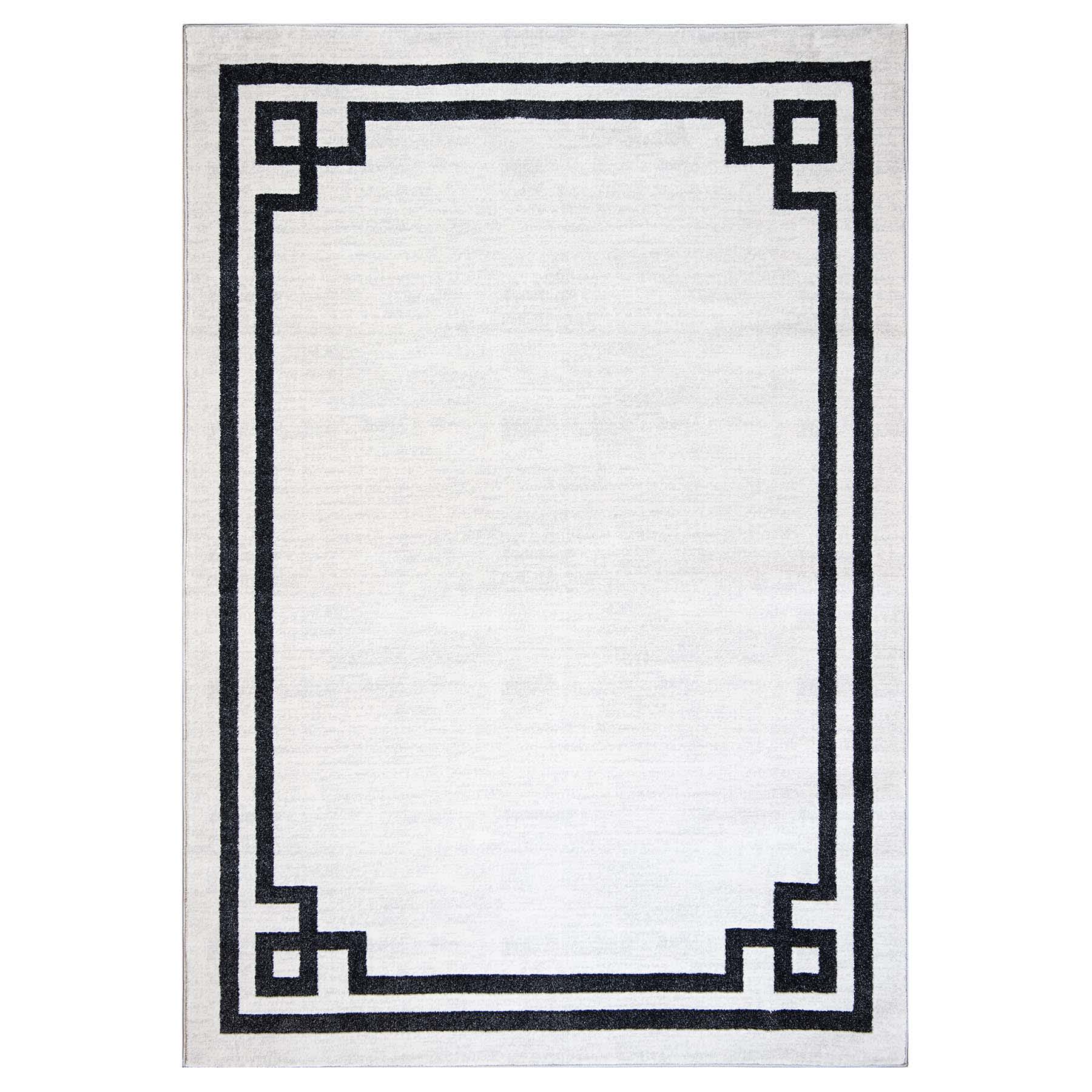 (B838) Providence Verona Ivory Key Border Area Rug, 5x7