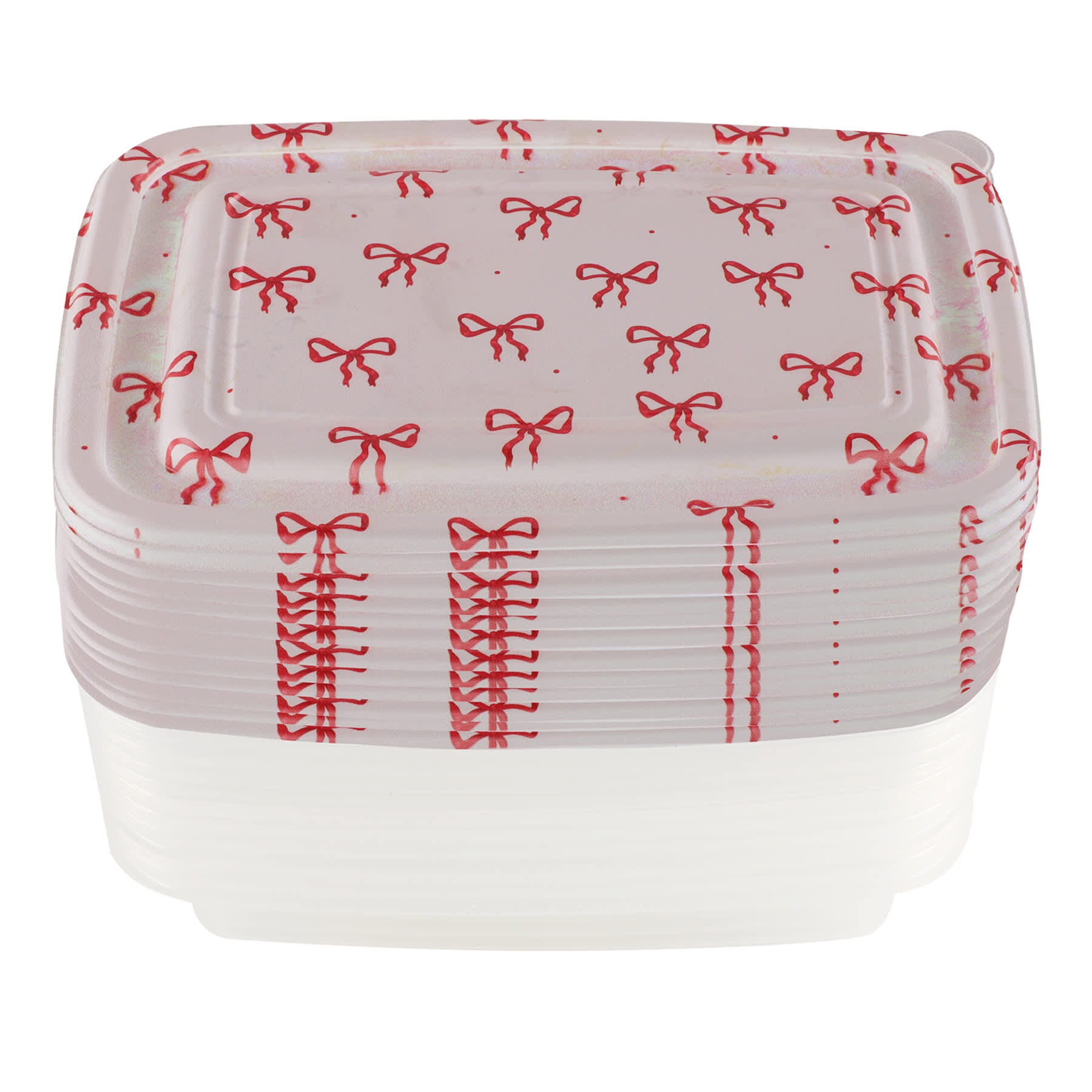 20PC PINK BOWS RECTANGLE FOOD STORAGE SET