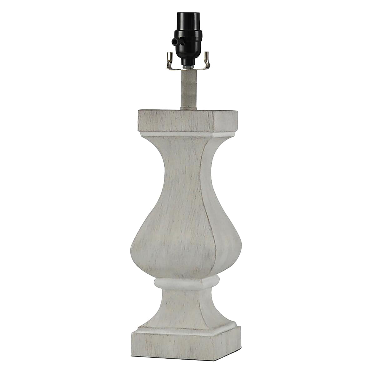 White Distressed Medium Table Lamp Base, 21"
