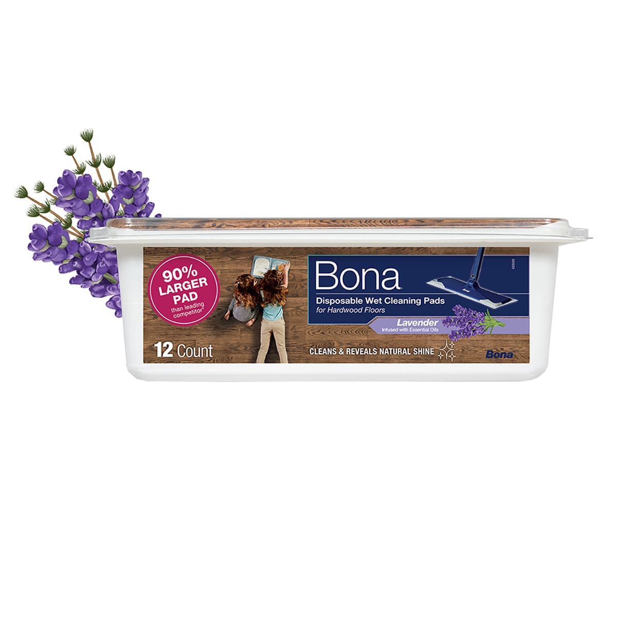 Bona 12-Pack Hardwood Floor Lavender Scent Wet Cleaning Pads