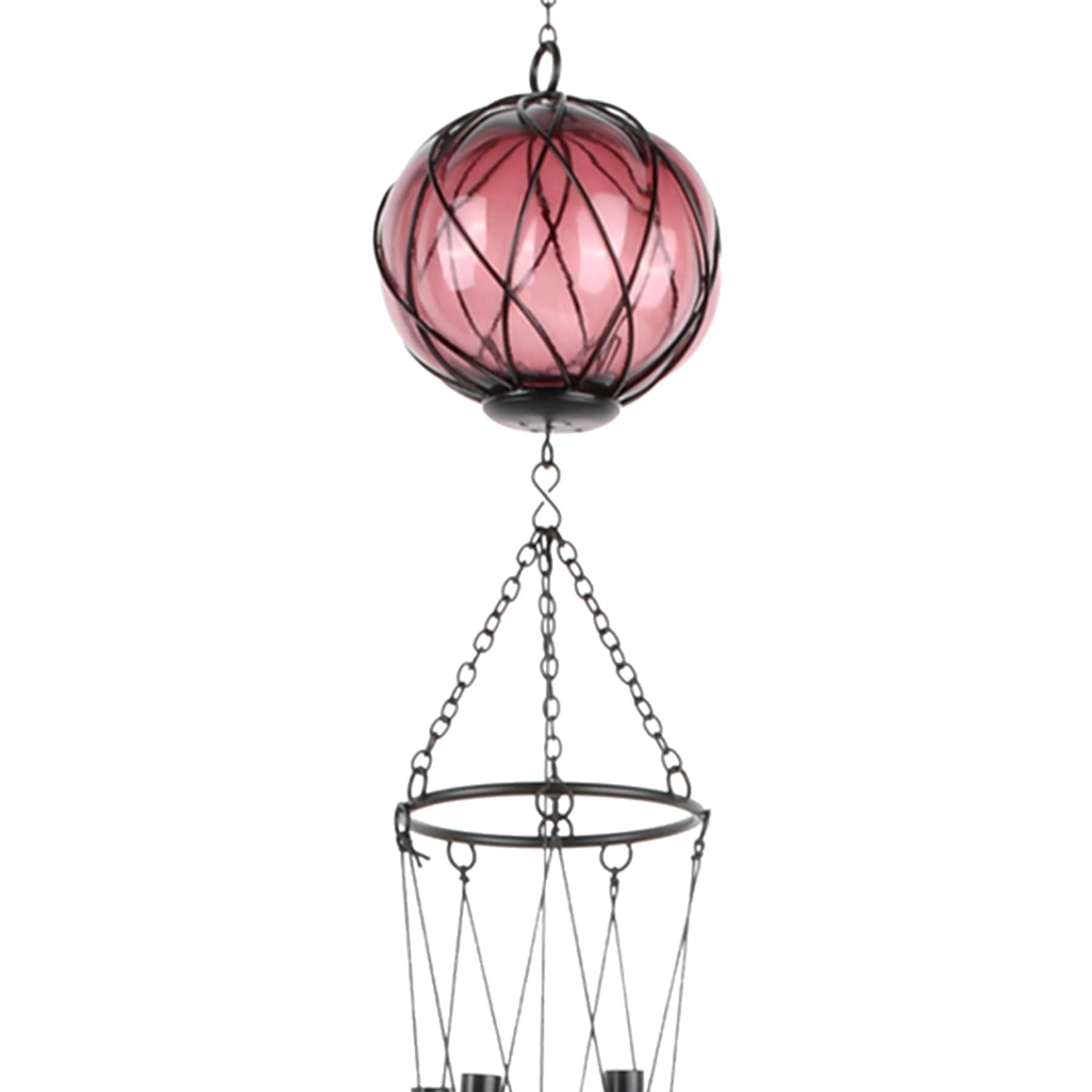 Purple Metal & Glass Wind Chime, 30"