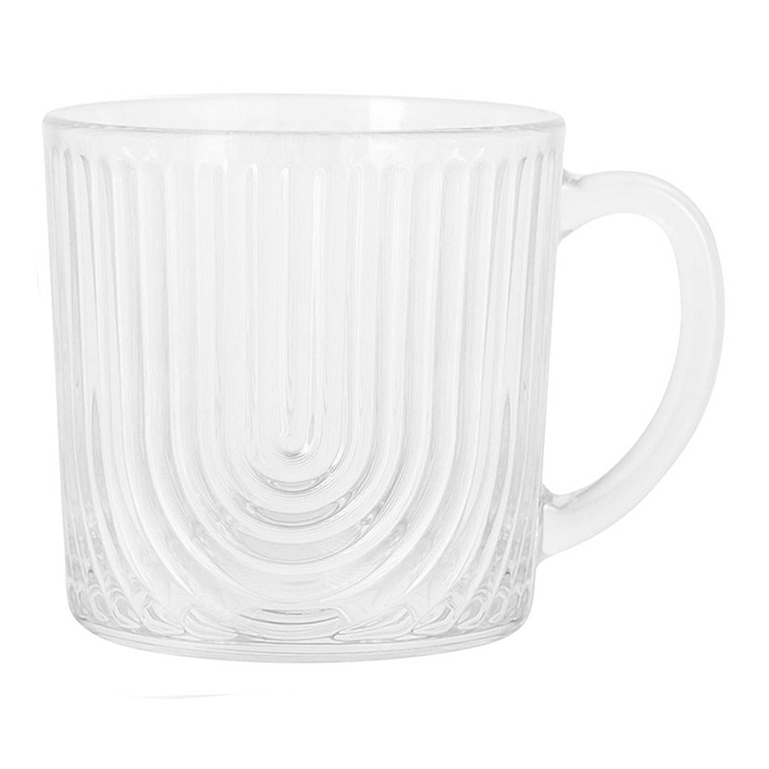 Barista Set of 4 Arch Glass Mugs, 15oz