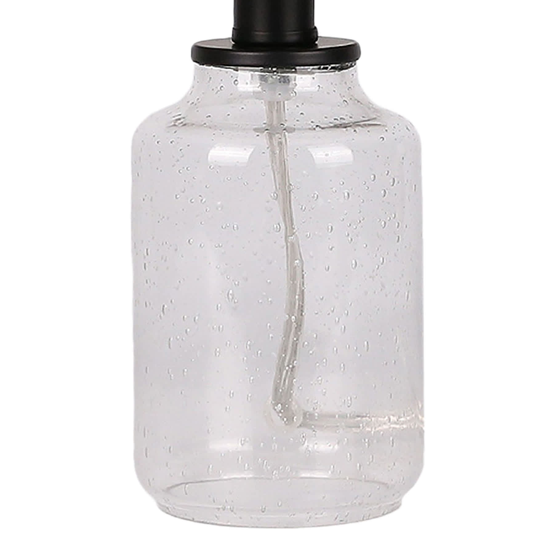 Clear Seeded Glass Mini Table Lamp with Shade, 12"