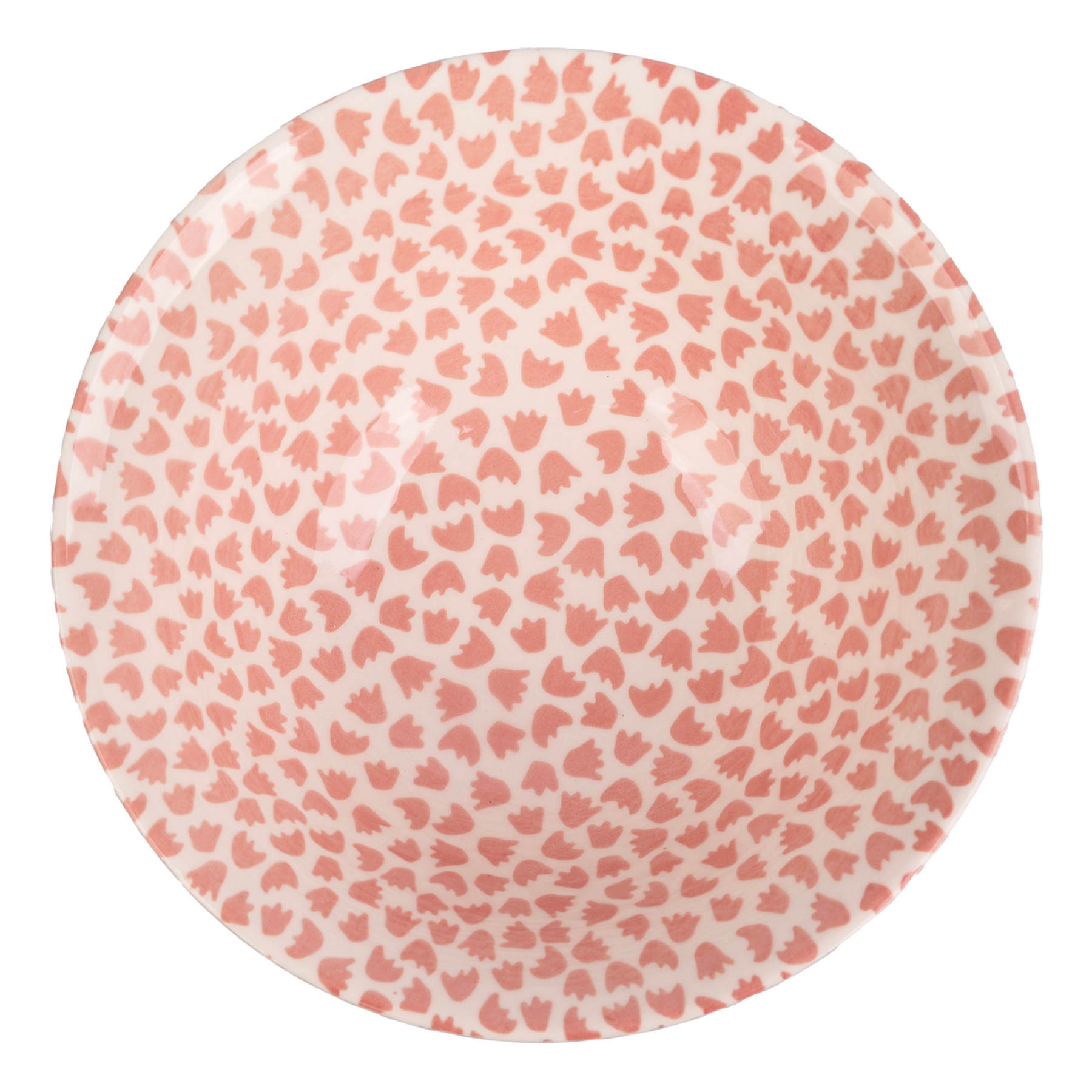 Blue & Coral Geo Print Bowl, 6"