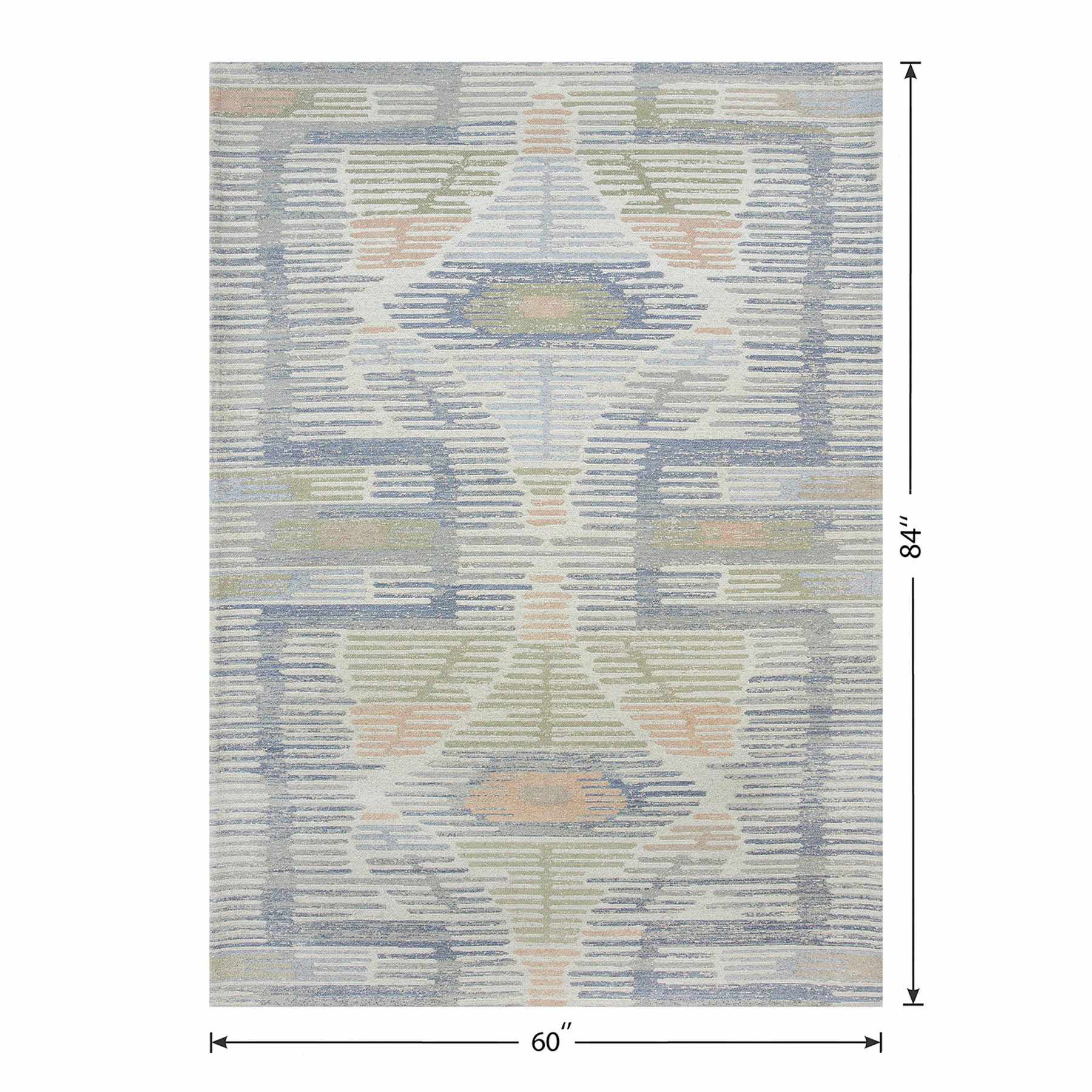 (B902) Found & Fable Multicolor Del Mar Textured Woven Flatweave Area Rug, 5x7