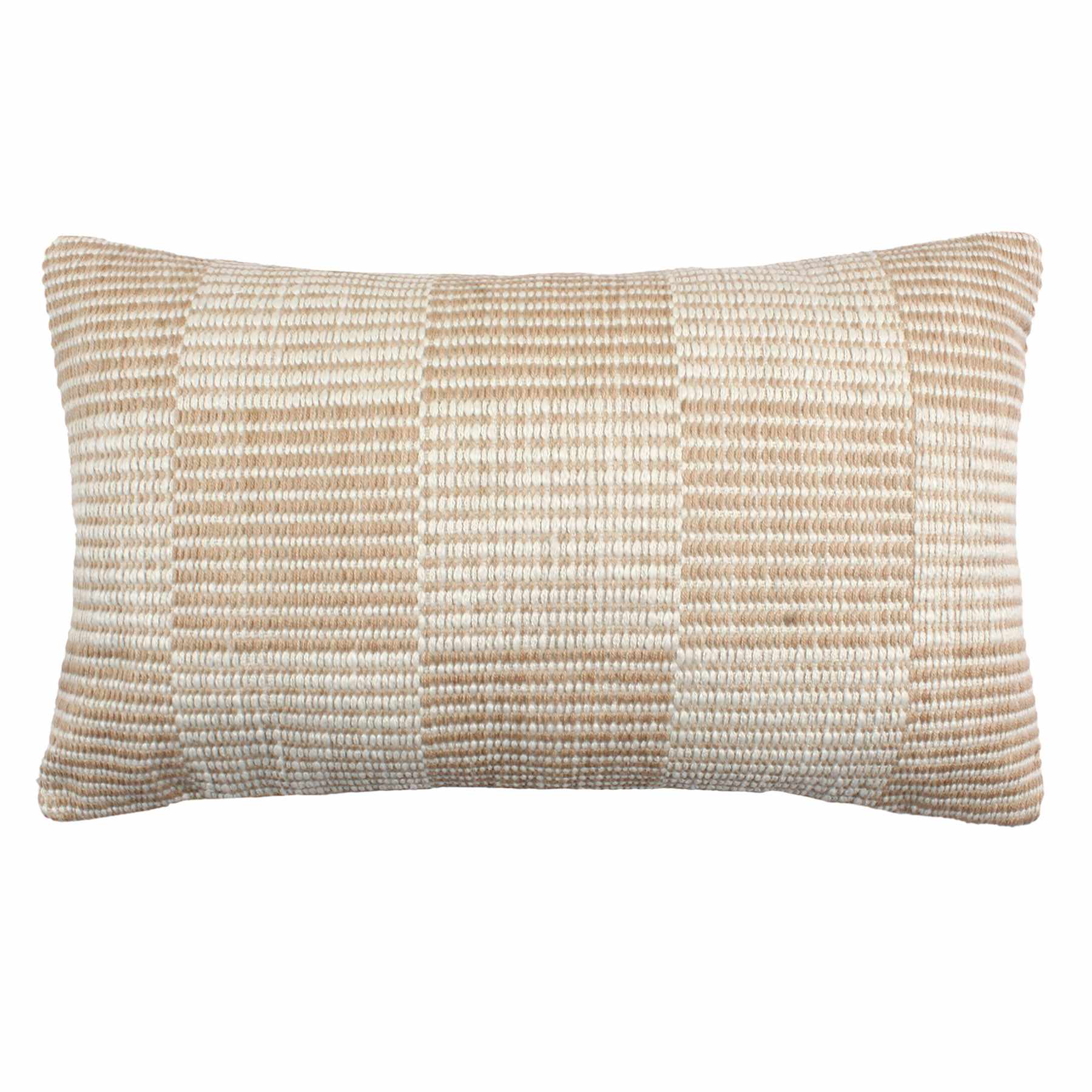 Honeybloom Tan Checkered Lumbar Outdoor Throw Pillow, 14x24