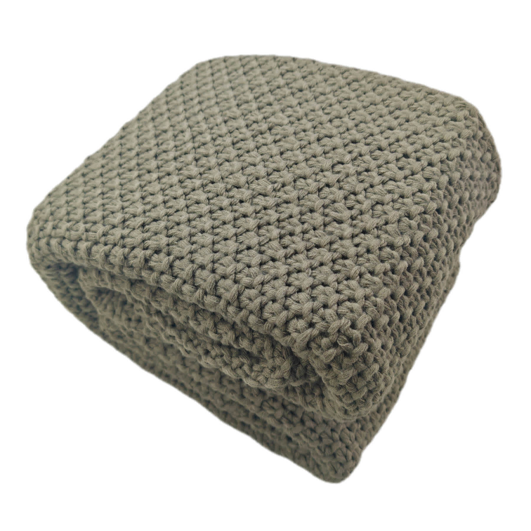 Honeybloom Green Sweater Knit Bed Blanket, Full/Queen
