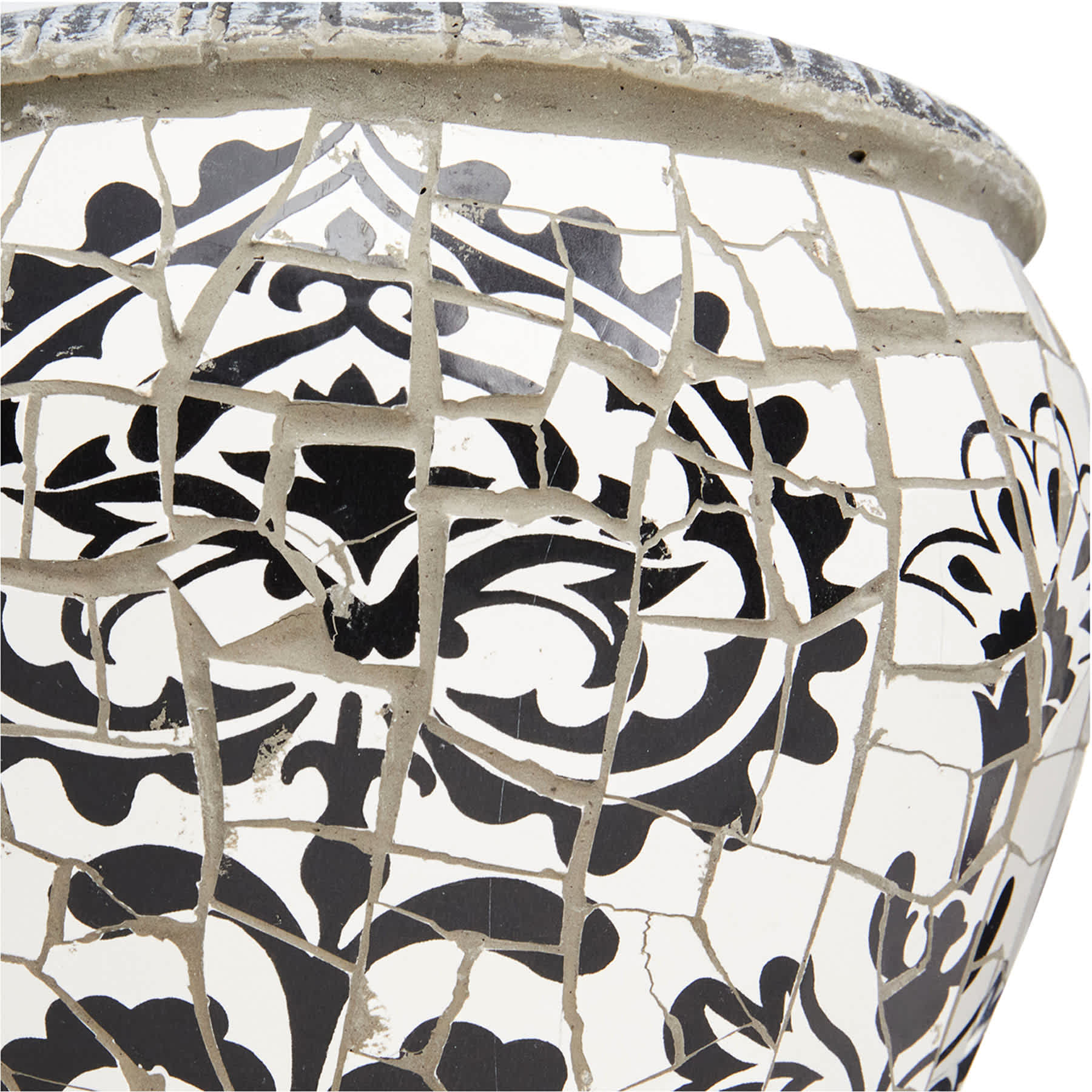 Black & White Mosaic Outdoor Planter, Small