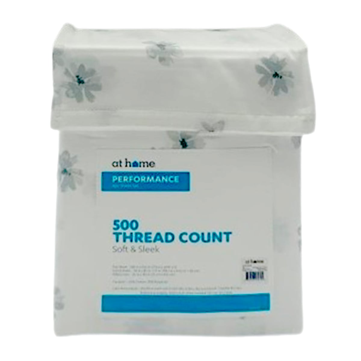 4-Piece White Floral Print 500 Thread Count Cotton Blend Sheet Set, King