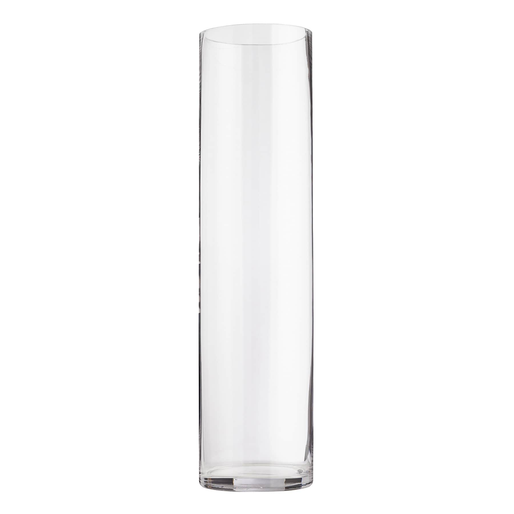 Clear Glass Cylinder Vase, 20"