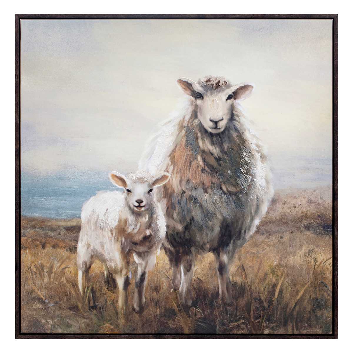 Honeybloom Framed Sheep Canvas Wall Art, 20"