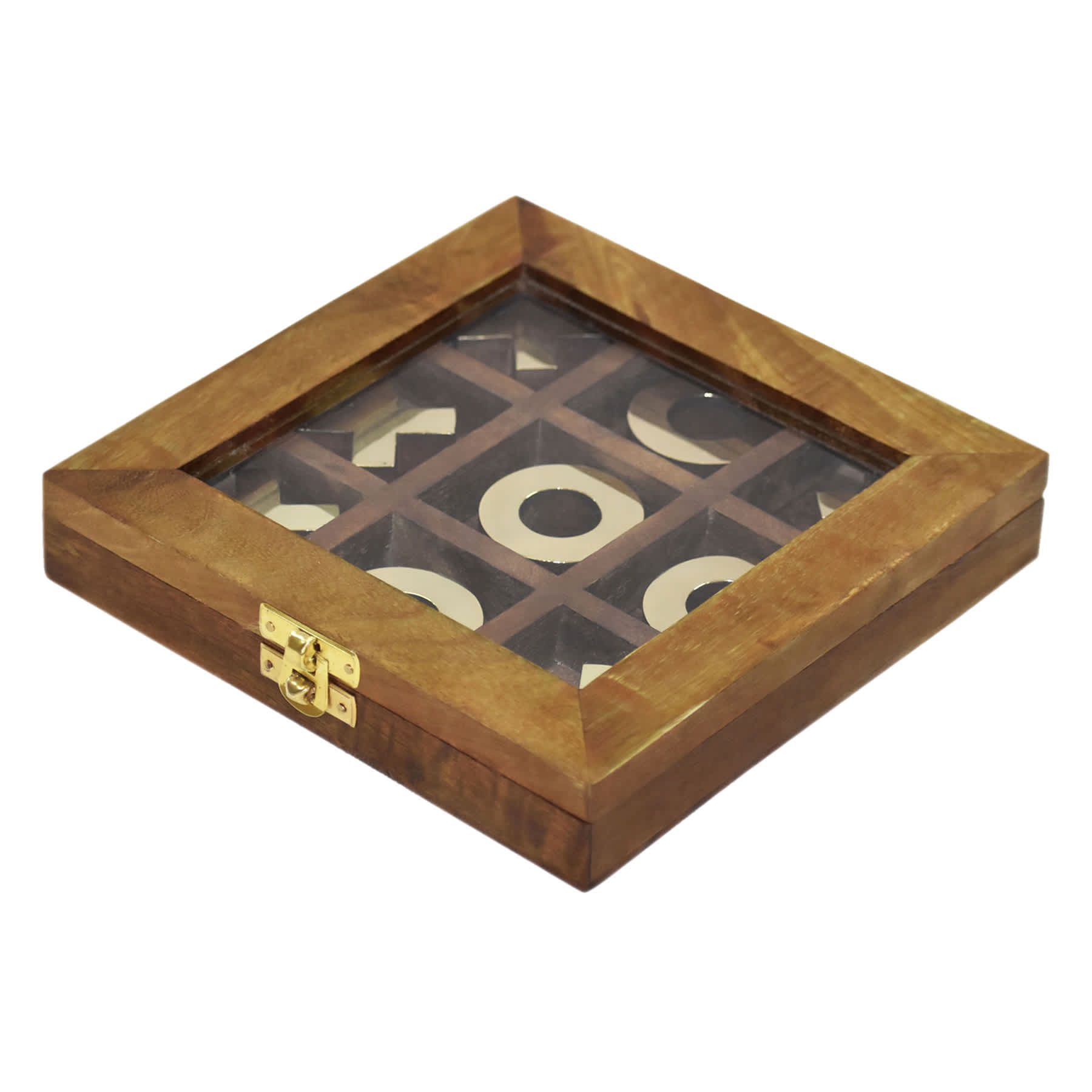 Honeybloom Wooden Tic Tac Toe Game, 7"