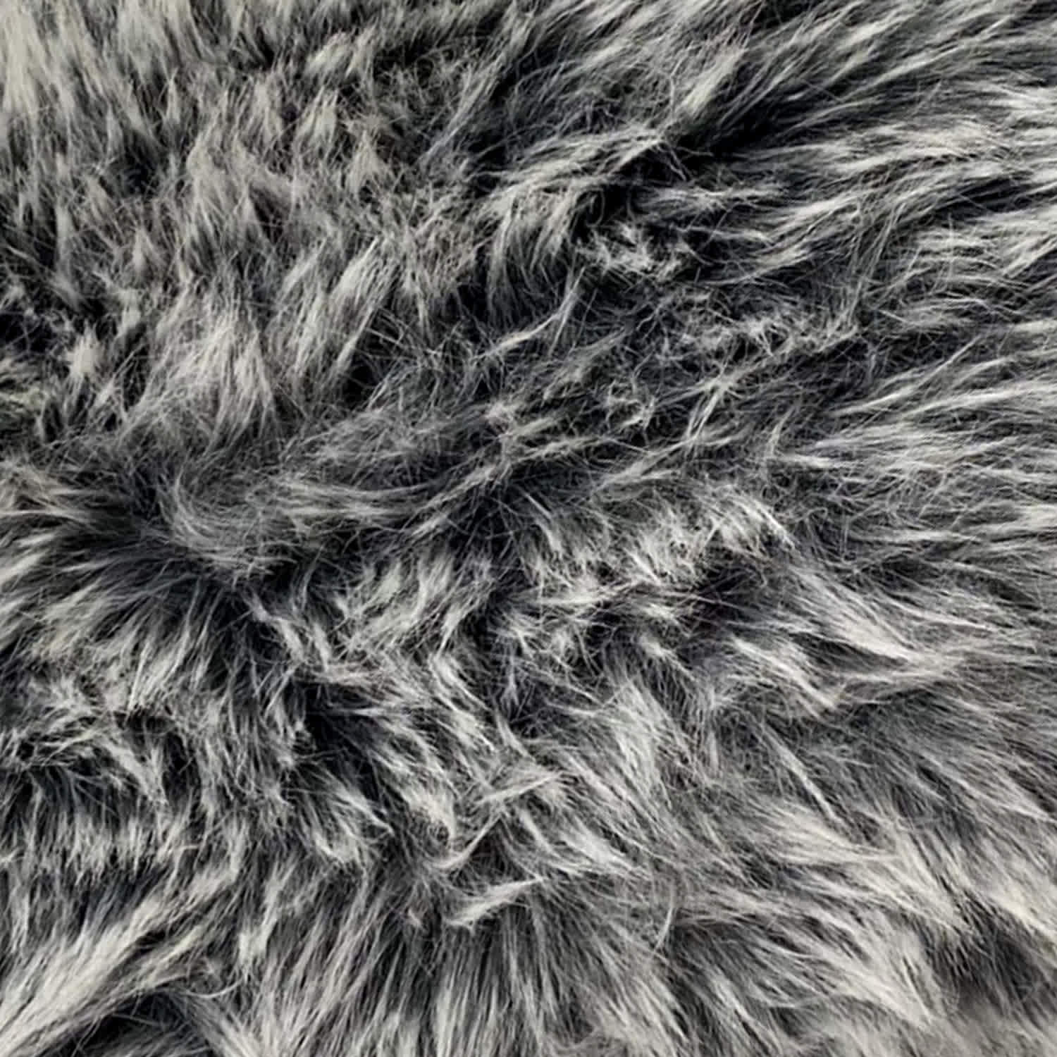 Grey Tipped Faux Fur Throw Pillow, 14x20