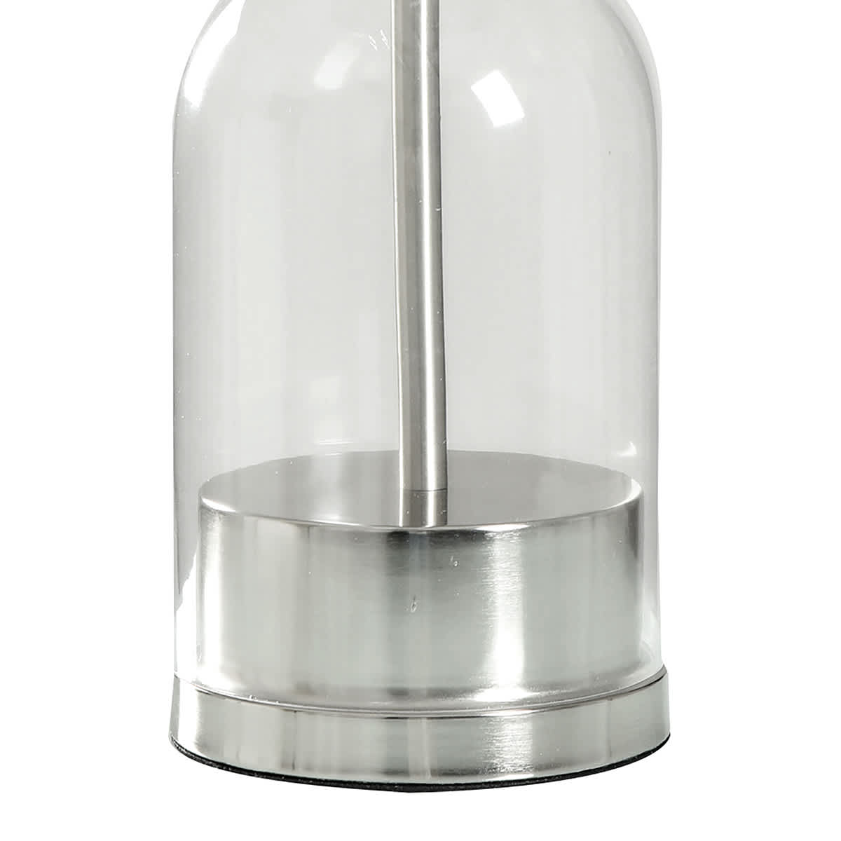 Crosby St. Glass & Silver Small Table Lamp with Shade, 18"