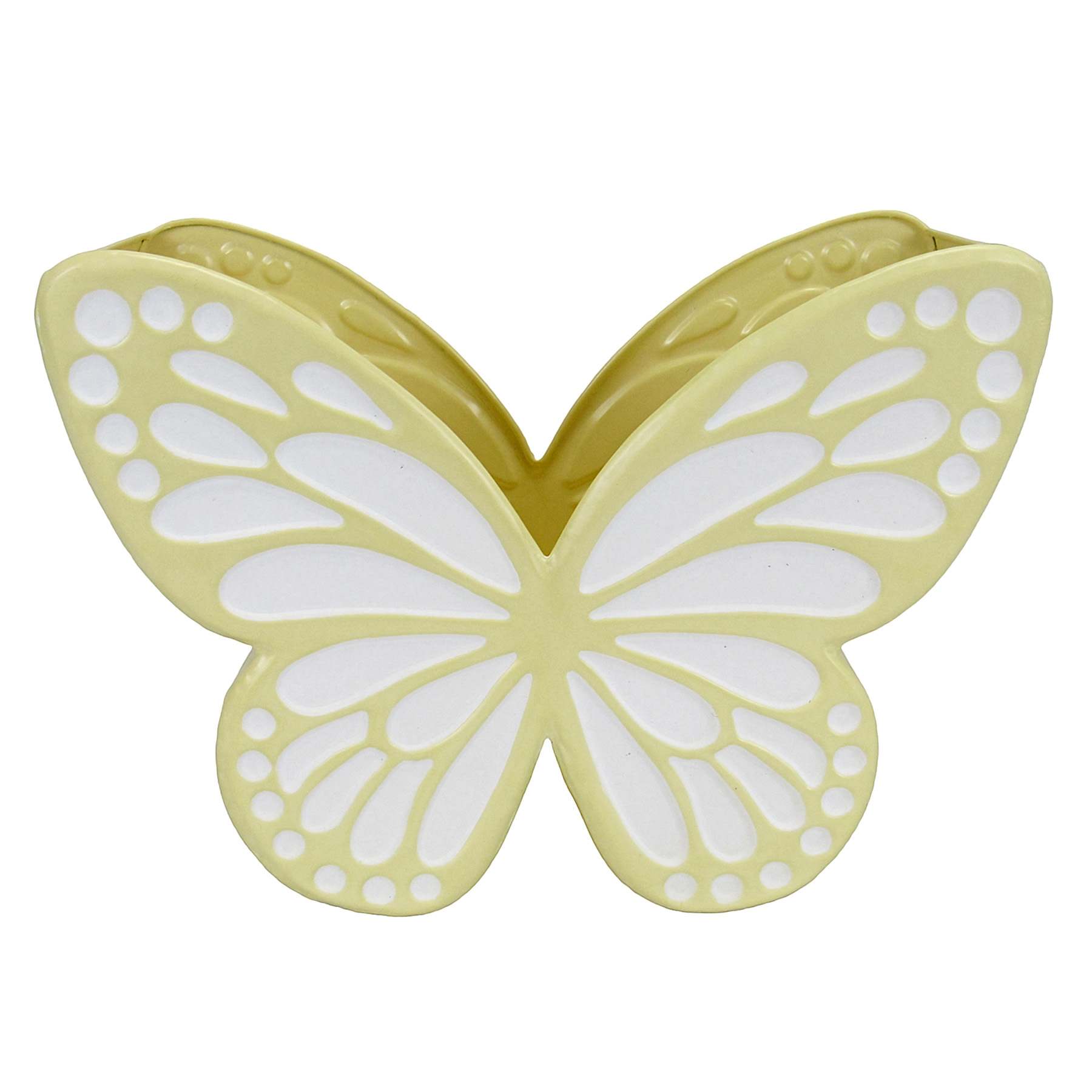 Sunny Club Yellow Metal Butterfly Planter, 10"