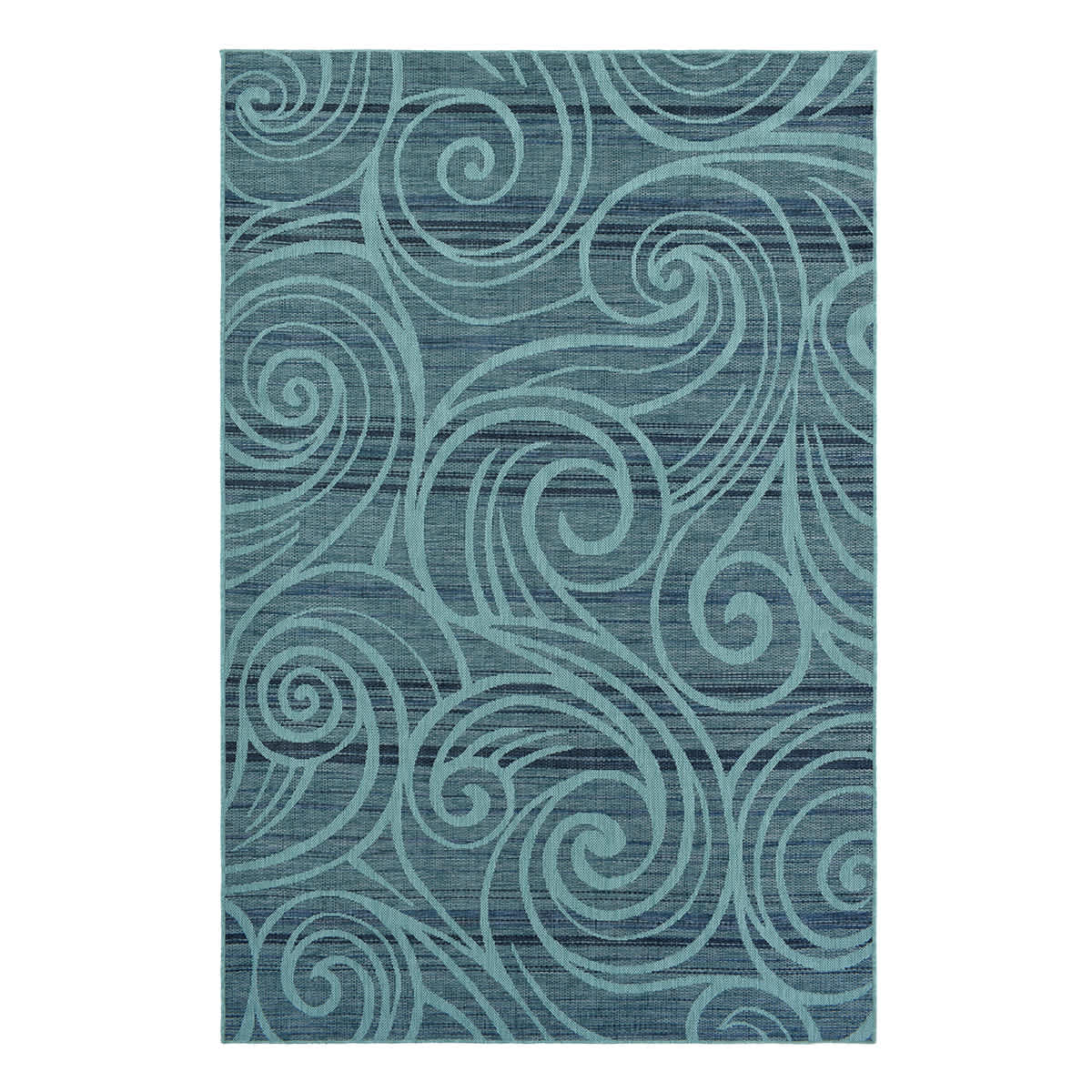 (E530) Magic Blue Wave Outdoor Accent Rug, 2x4