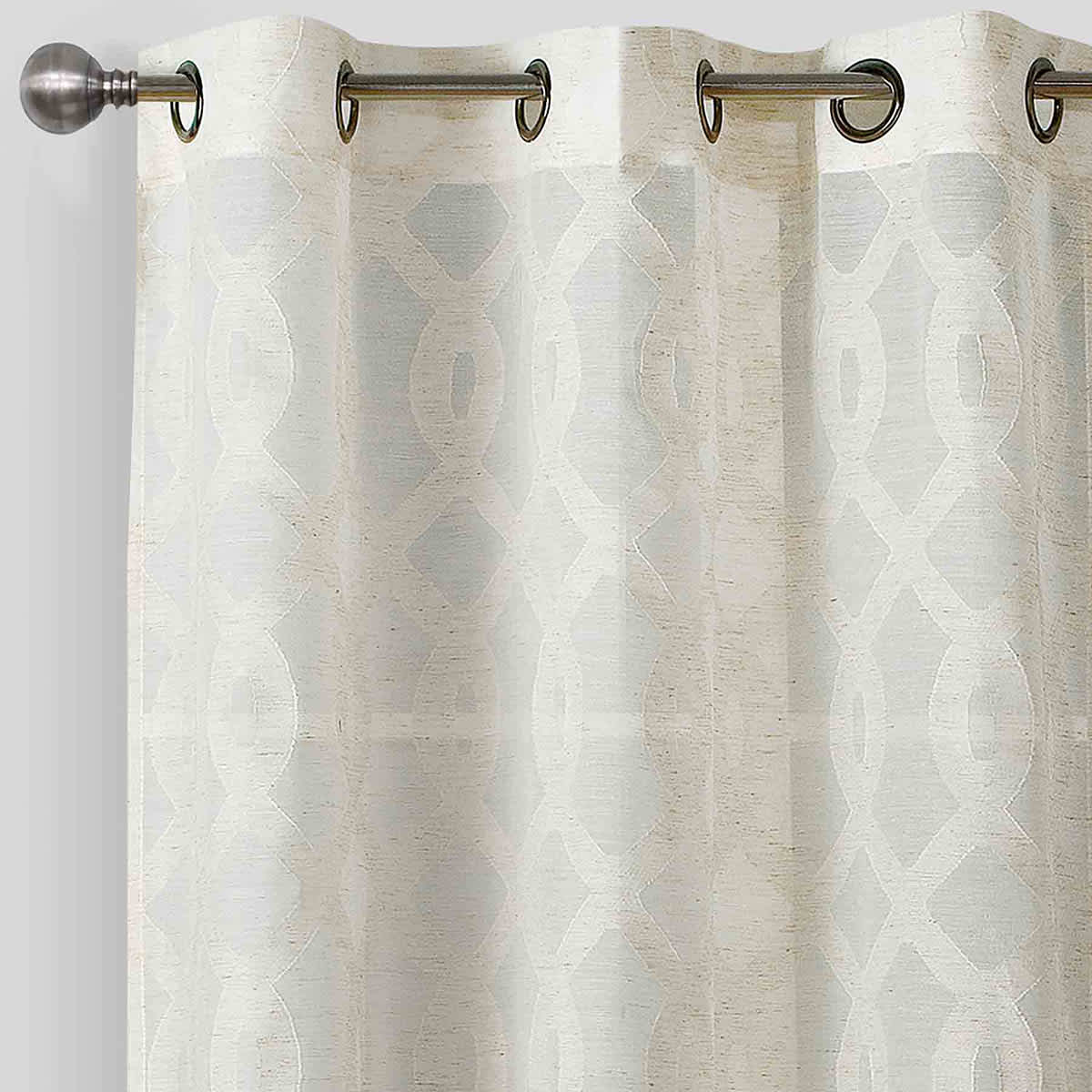 Providence Zoey Natural Clipped Sheer Curtain Panel, 84"