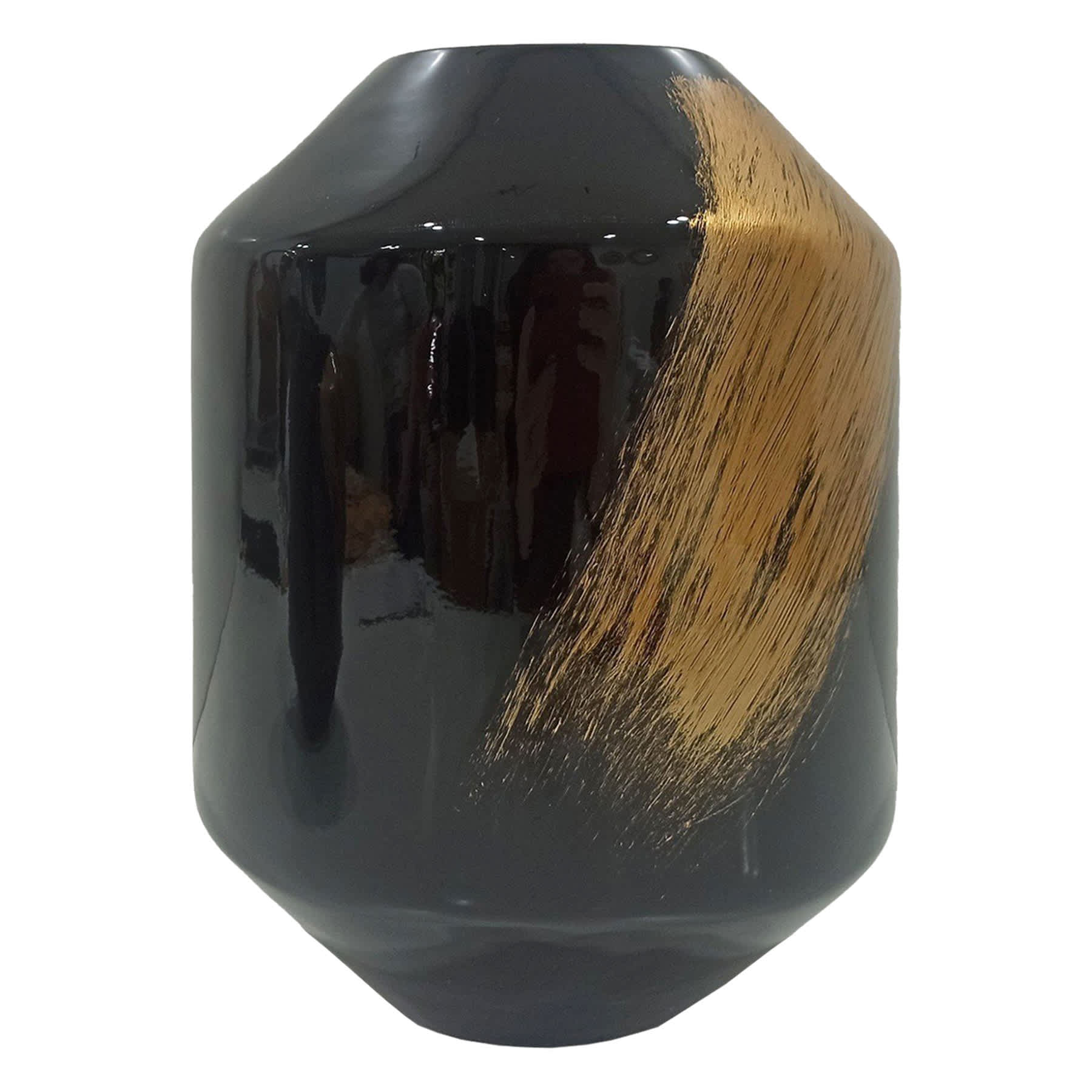 Crosby St. Black Gold Stroke Vase, 13"