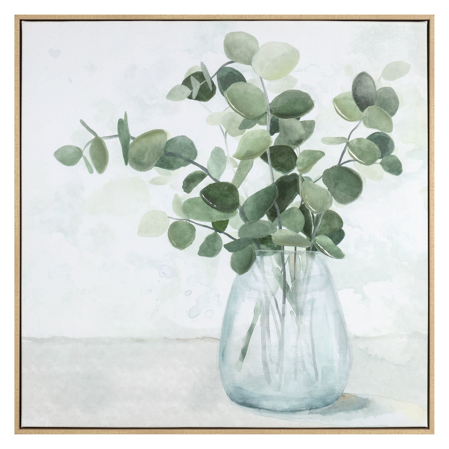 Honeybloom Framed Botanical Floral Vase Canvas Wall Art, 24"