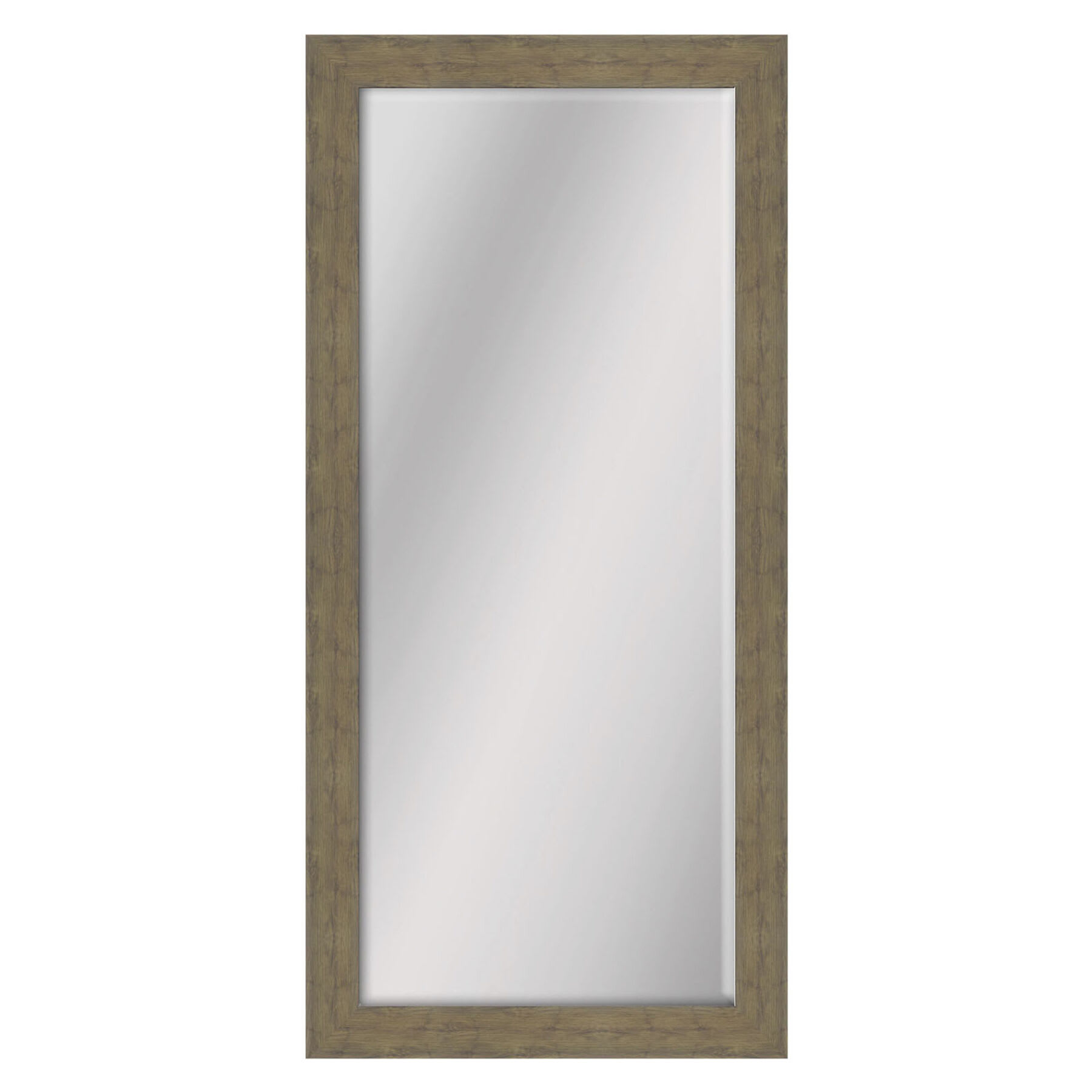 Oak Beveled Brown Leaner Mirror, 29.4x63.4