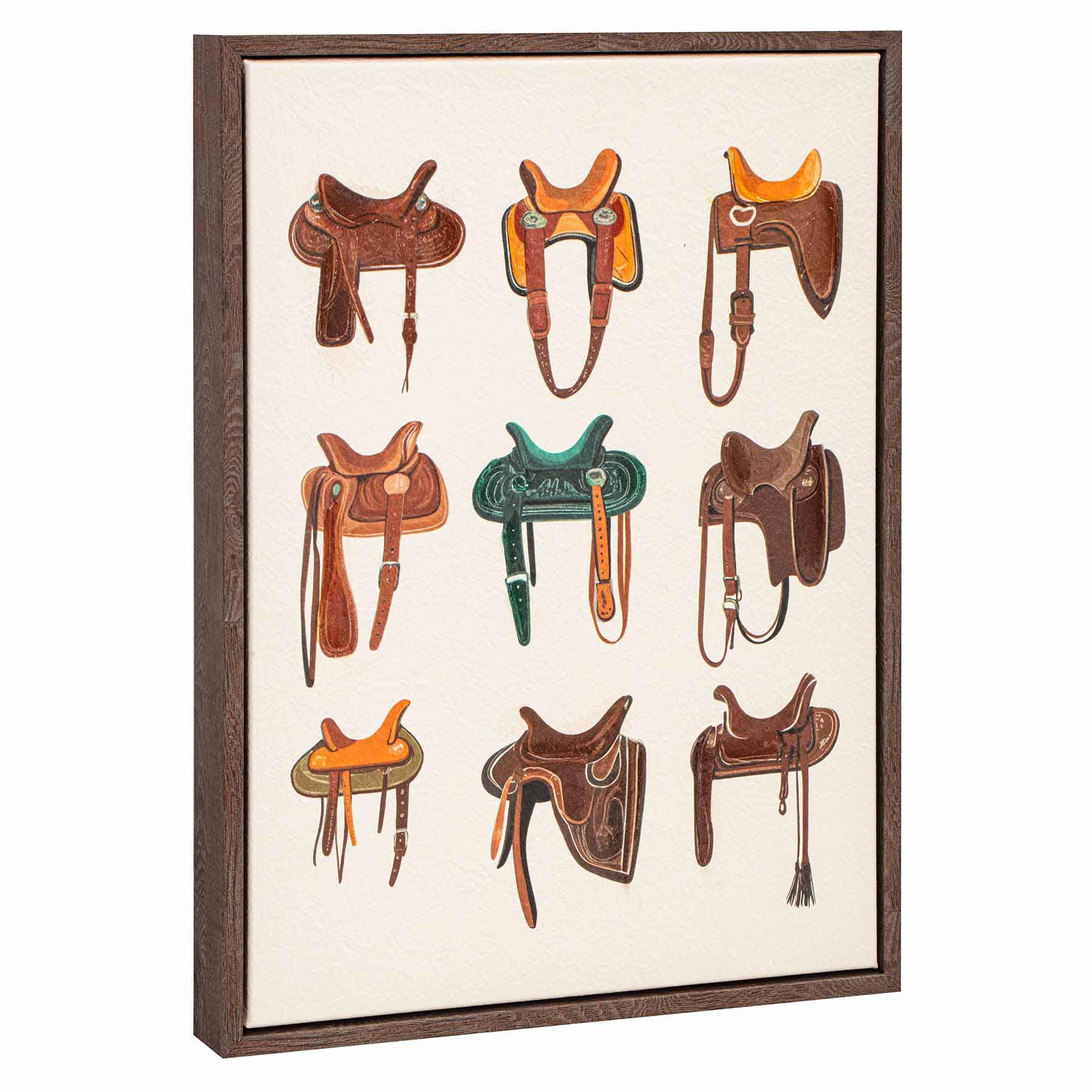 Framed Saddles Canvas Wall Art, 12x16