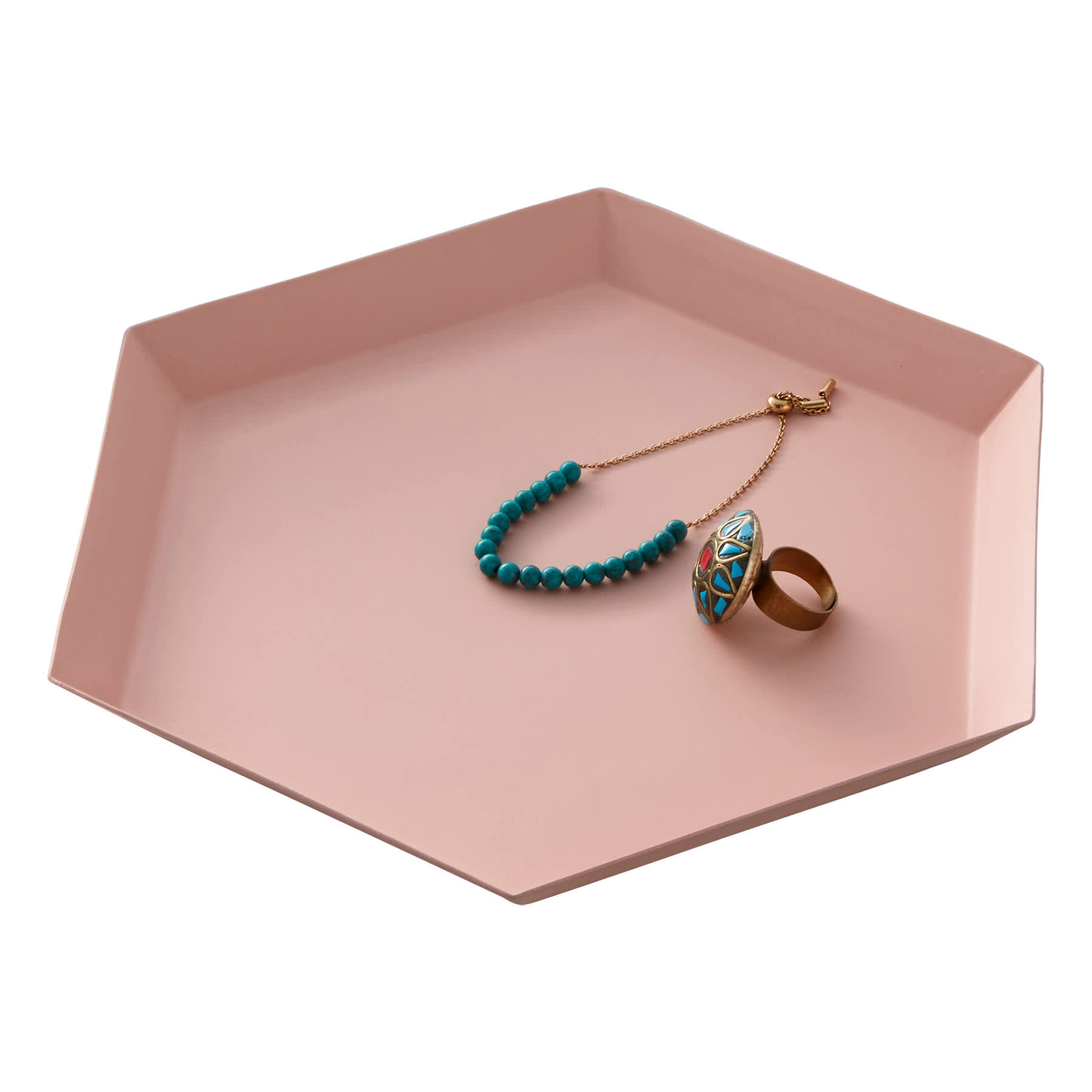 Pink Metal Tray, 8"