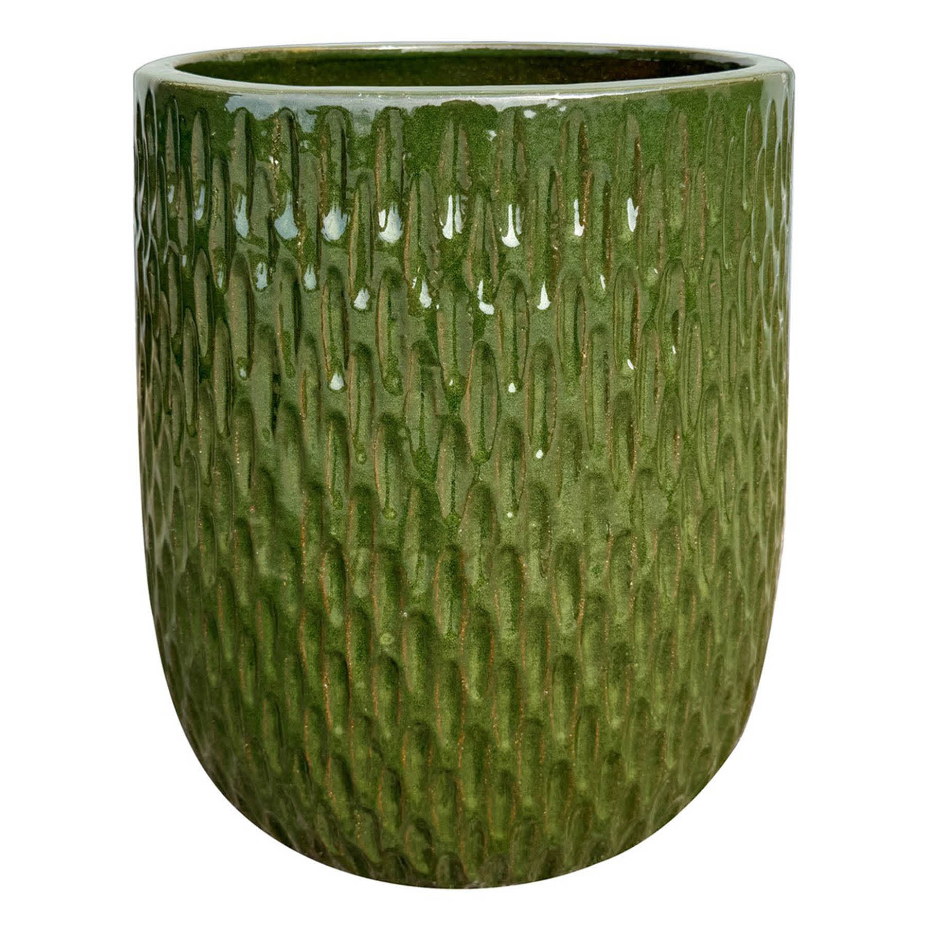 Honeybloom Green Sasha Ceramic Outdoor Planter, Large