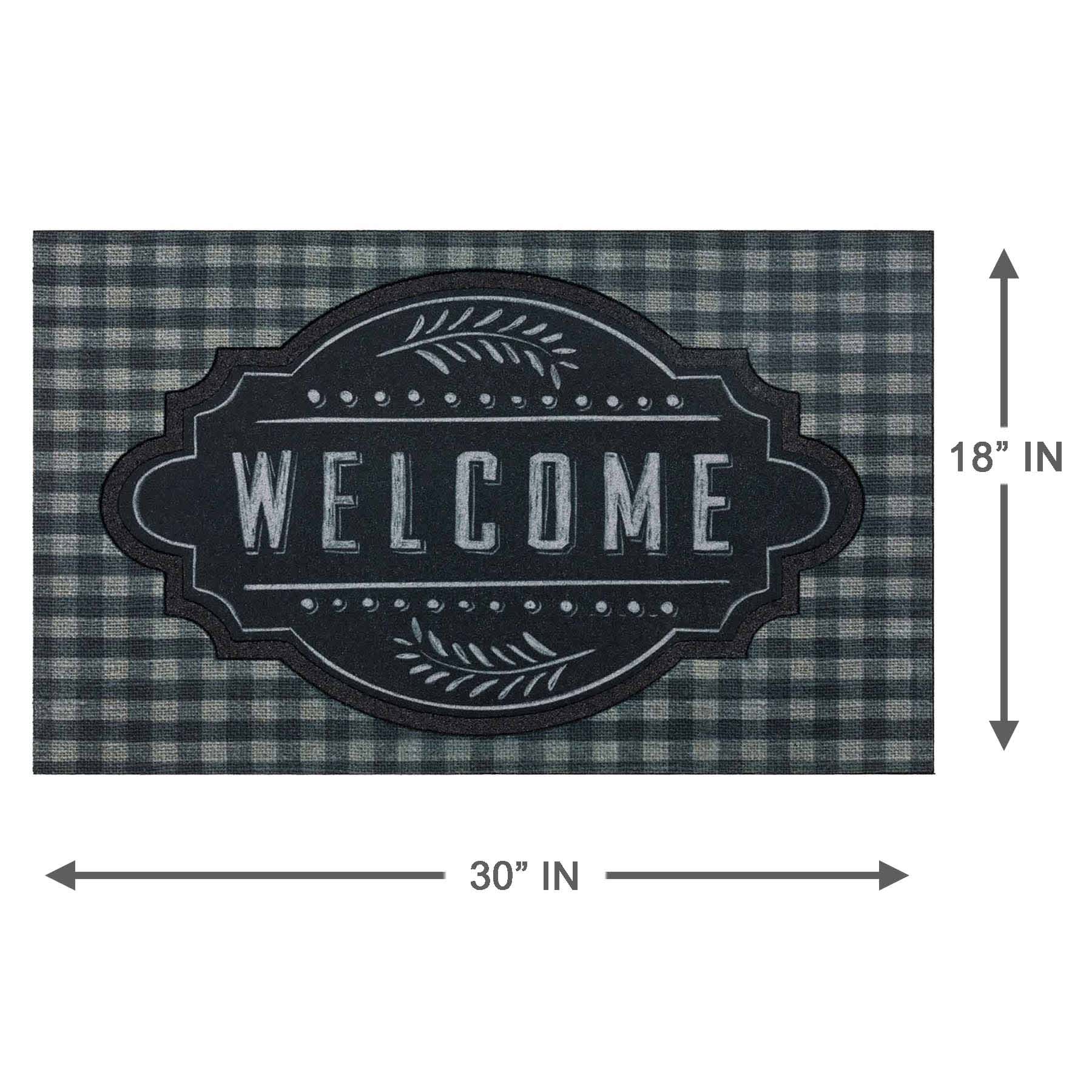 Black Farmhouse Chalkboard Doormat, 18x30
