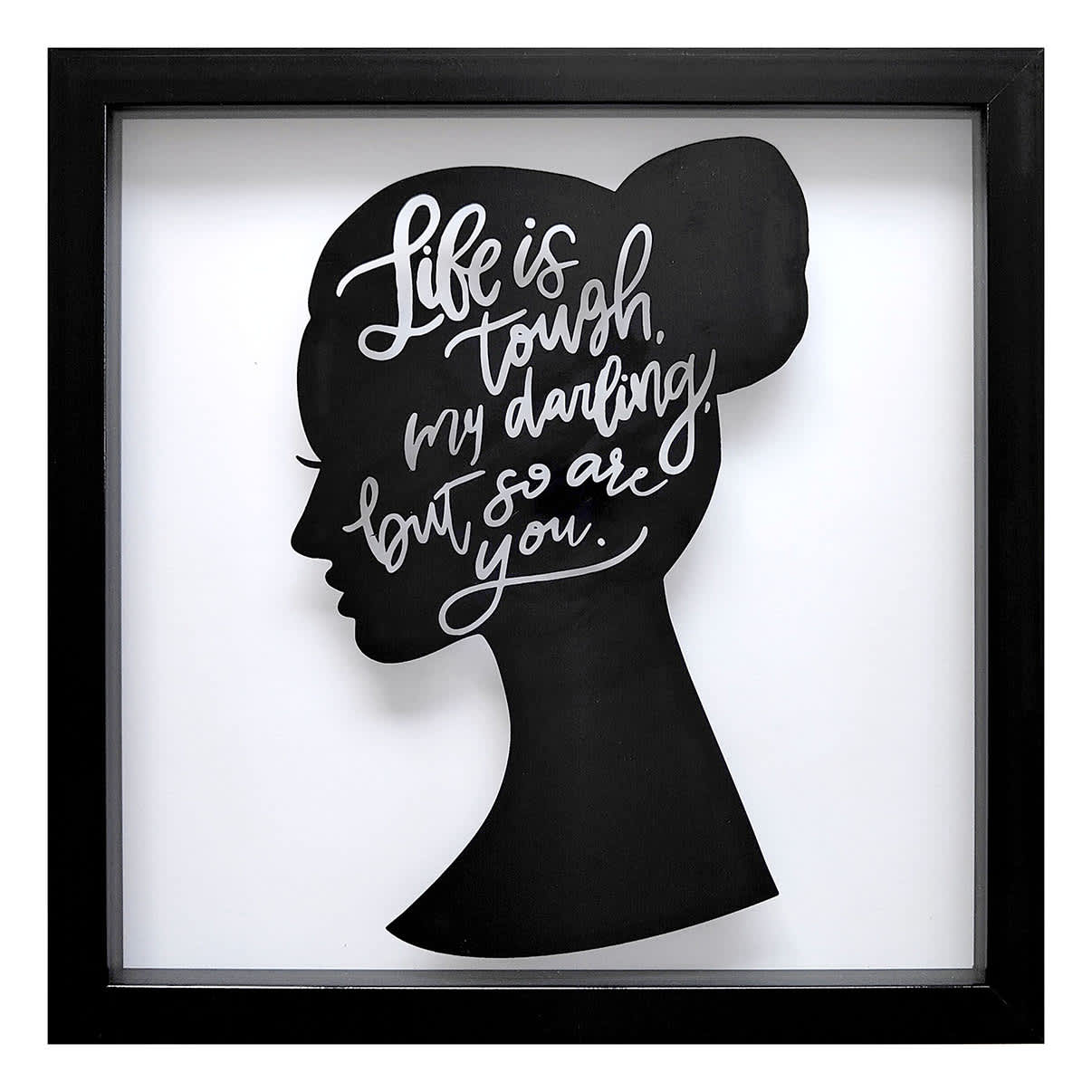 Glass Framed Life Silhouette Wall Art, 13"