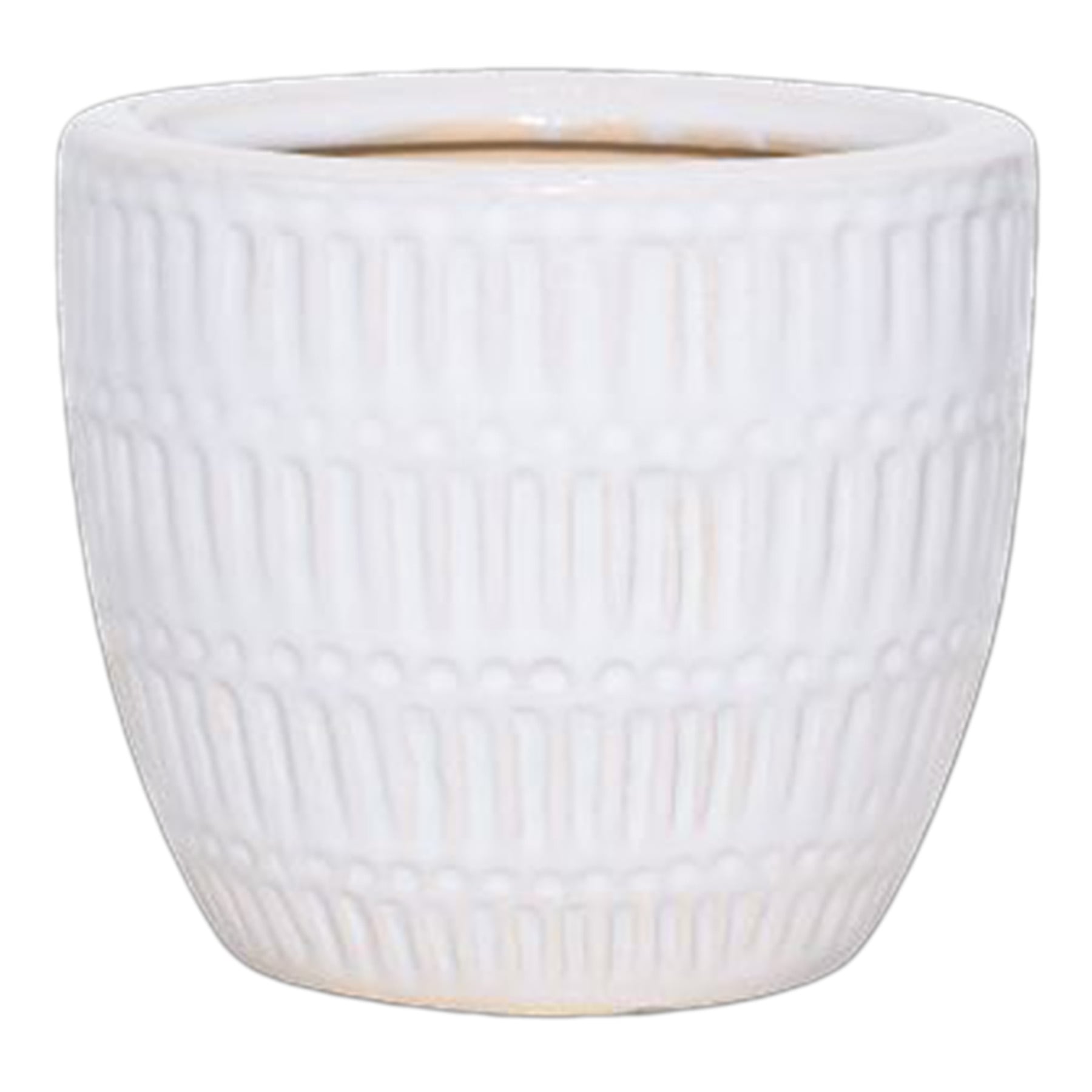 Found & Fable Indoor White Glazed Ceramic Nico Pot, 5.1"