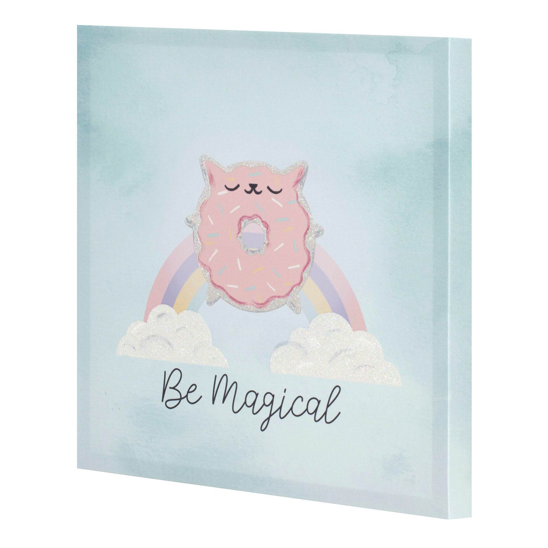 Tiny Dreamers Be Magical Glittered Canvas Wall Art, 12"