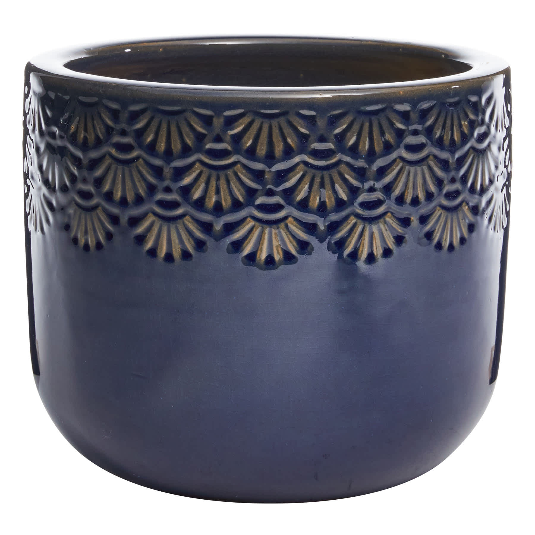 Ashley Blue Ceramic Outdoor Planter, Small