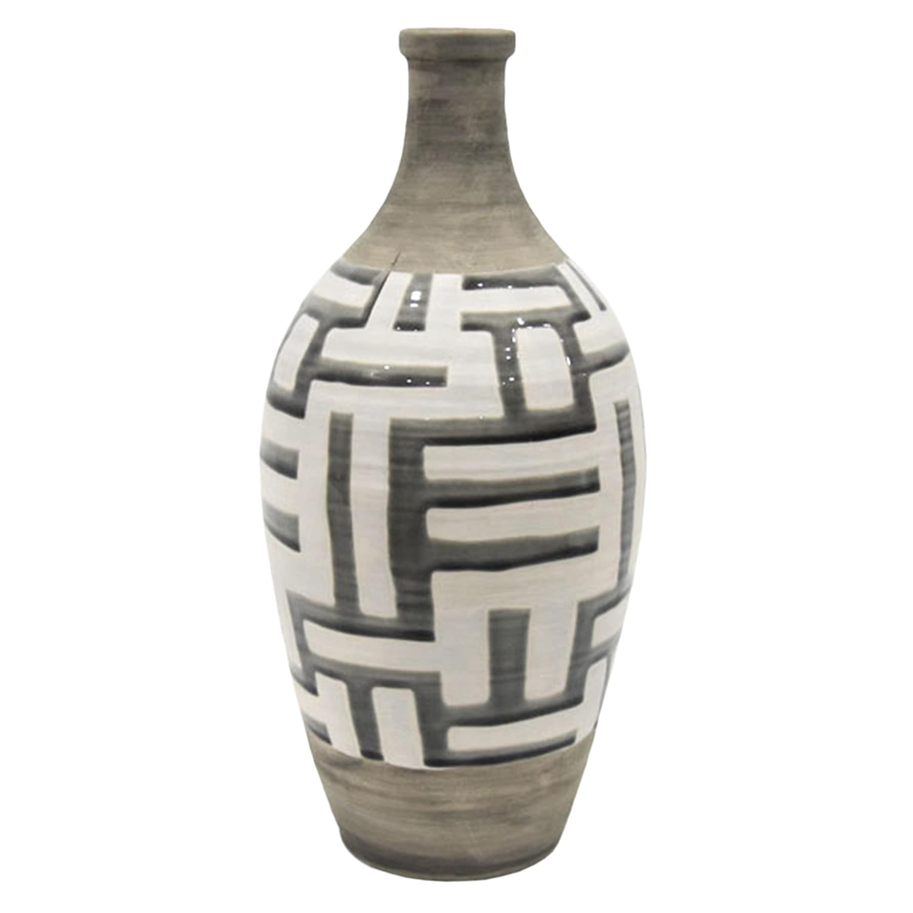 Crosby St. Grey Painted Ceramic Vase, 15"