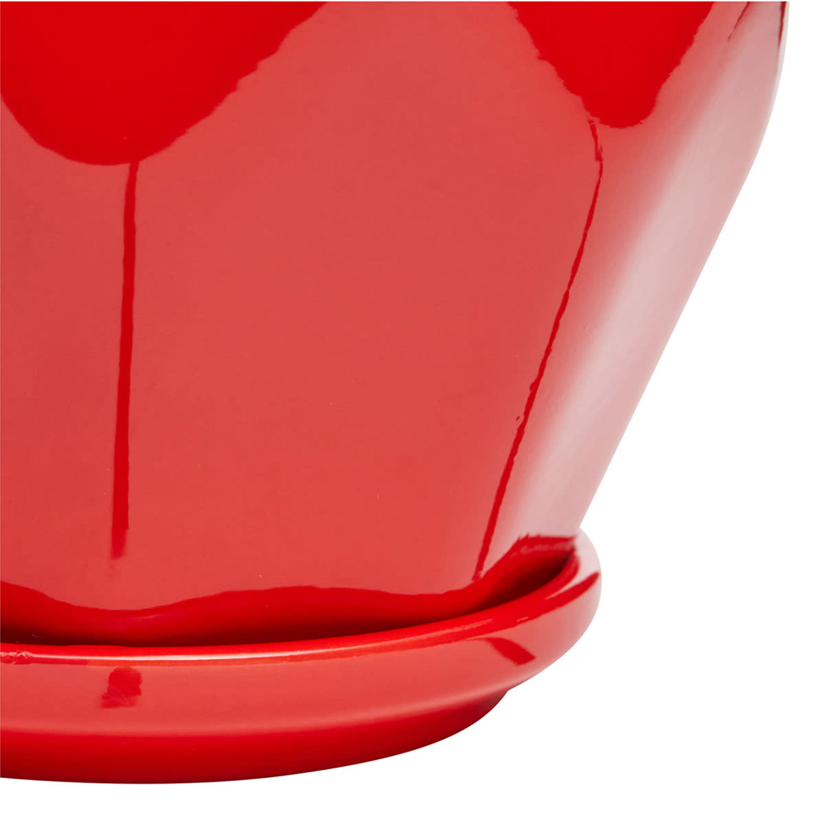 Indoor Hexa Red Ceramic Pot, Small