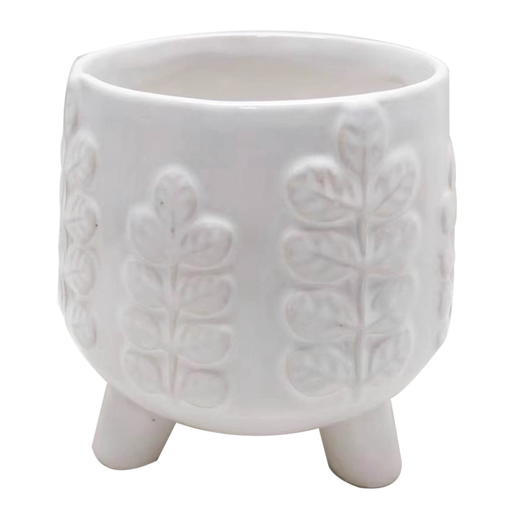 Honeybloom Indoor White Footed Ceramic Planter, 4"