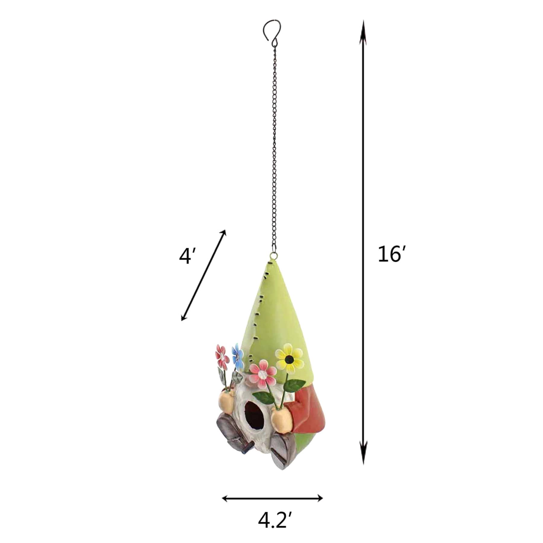16In Flower Gnome Birdhouse