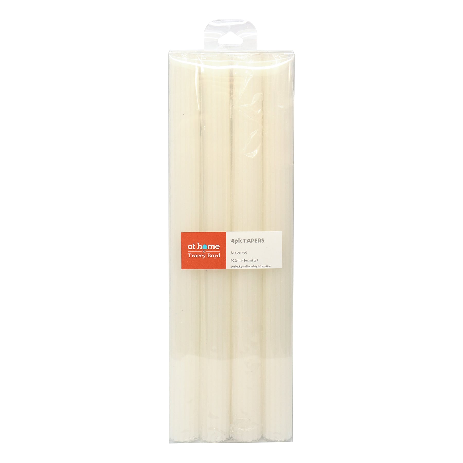 Tracey Boyd 4-Pack White Unscented Taper Candles, 10.24"