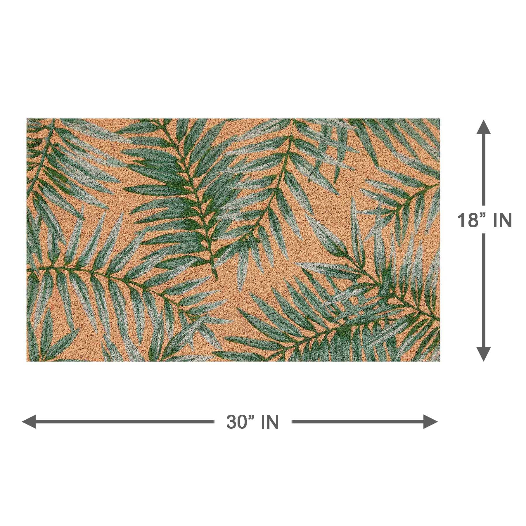 Palms Green & Natural Coir Doormat, 18x30