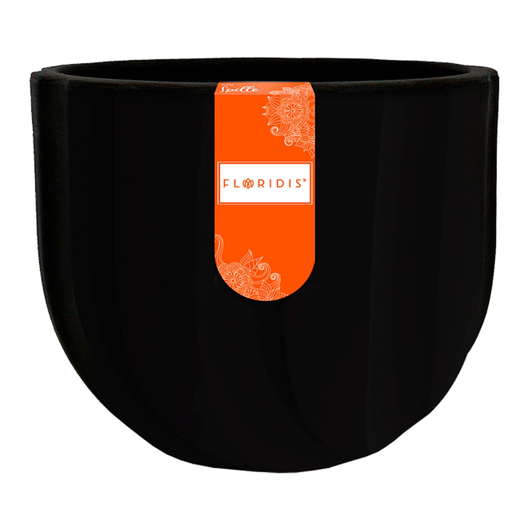 Black Spello Ondulato Planter, 6"