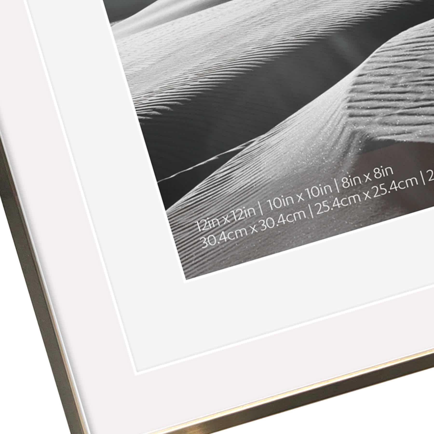 12x12 Champagne Thin Matted to 10x10 & 8x8 Wall Frame