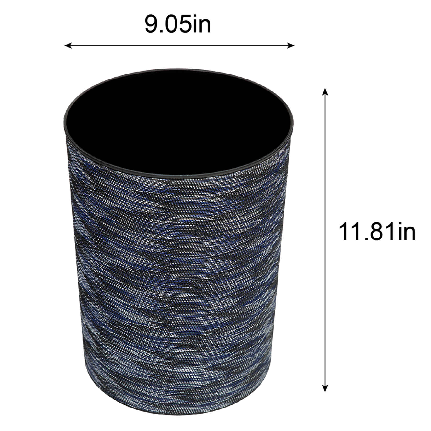 Winslow Dark Blue Round Trash Bin, 10l