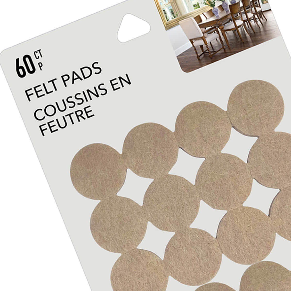 Tan Felt Pads 60 Pack