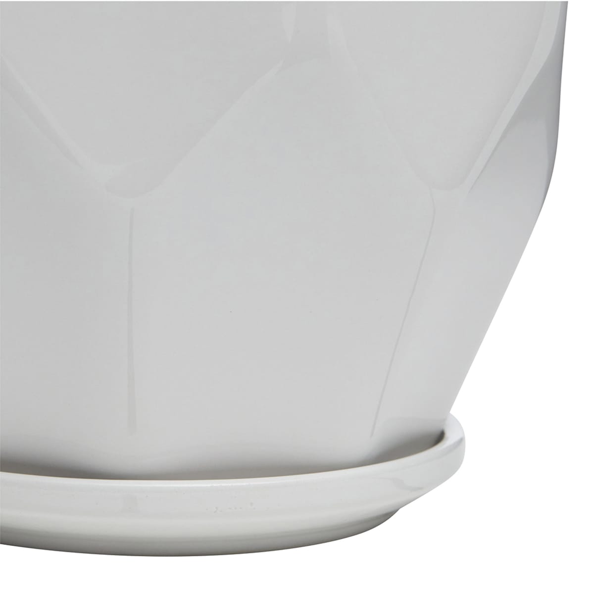 Indoor Hexa White Ceramic Planter, Small