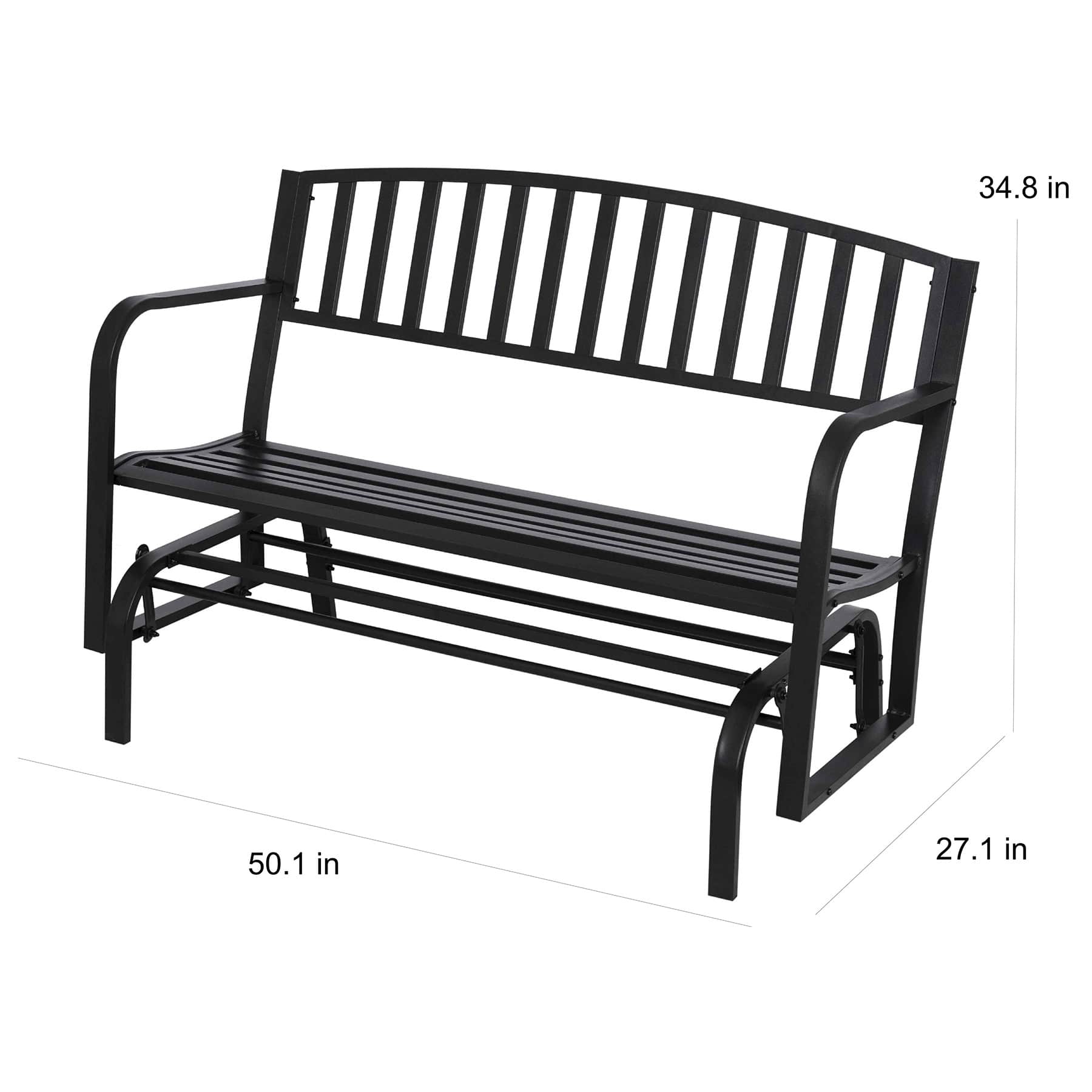 Double Steel Patio Glider, Black