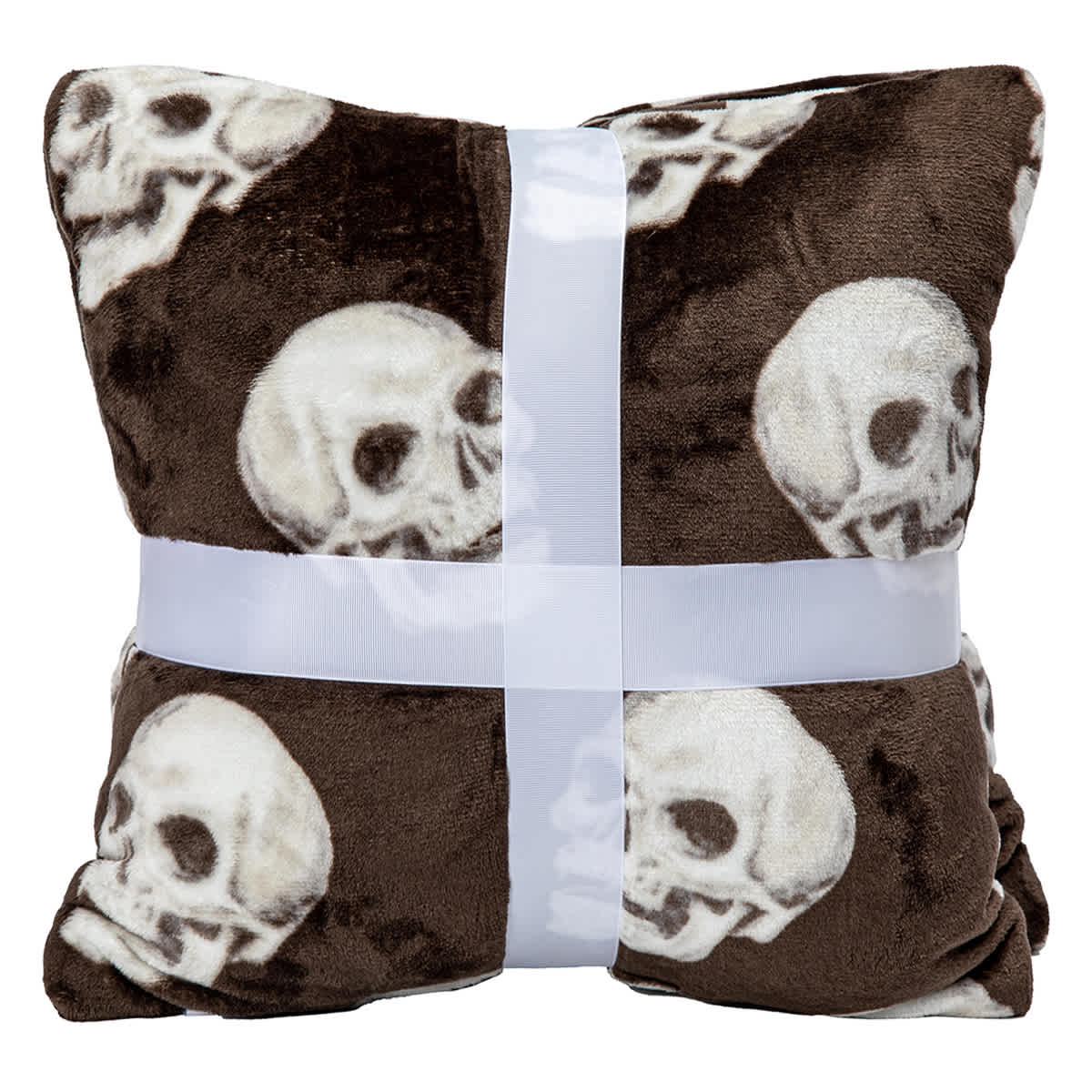 Midnight Shadows 2-Pack Skull Printed Plush Throw Pillows, 18"