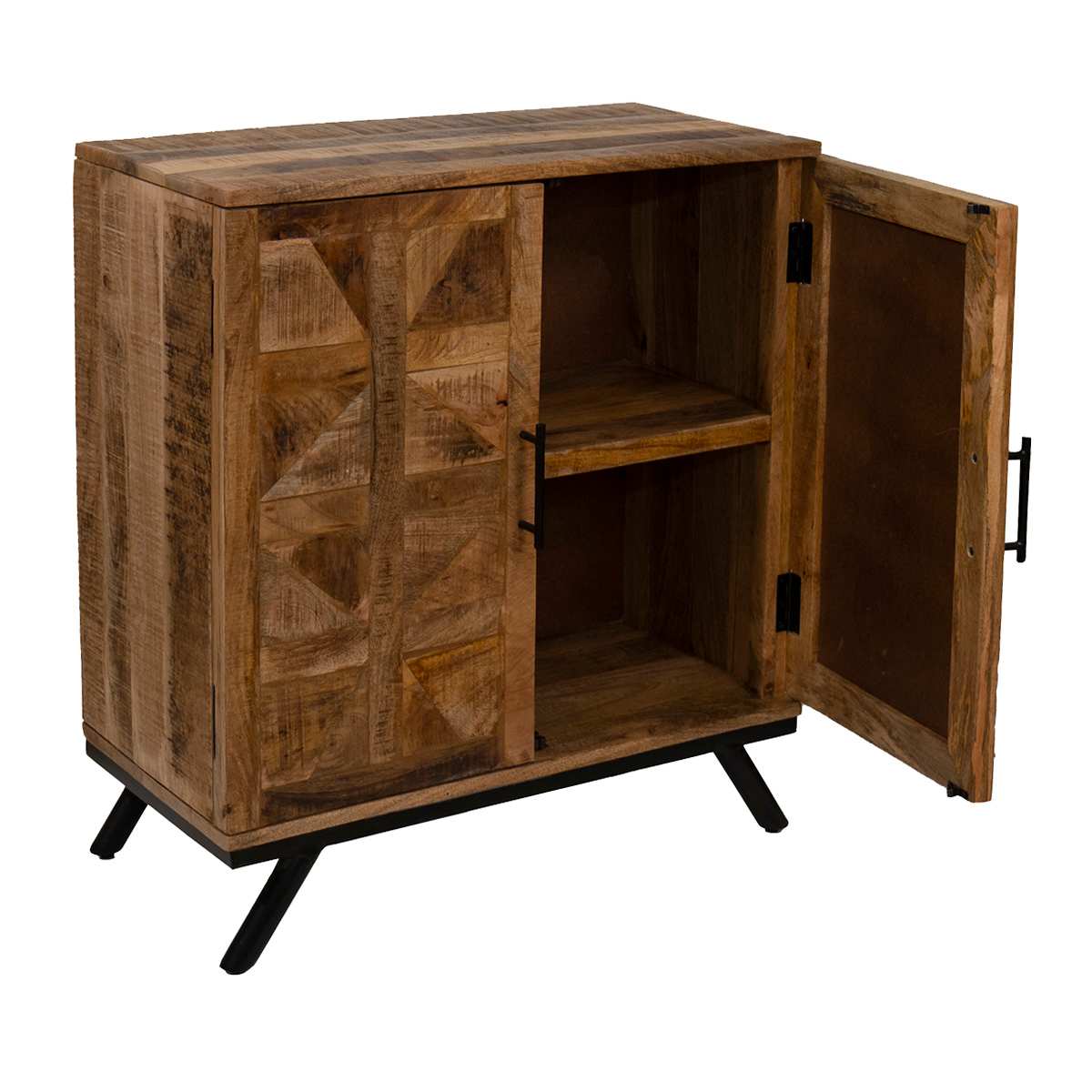 Found & Fable Saffron Cabinet, Natural Mango Wood Finish