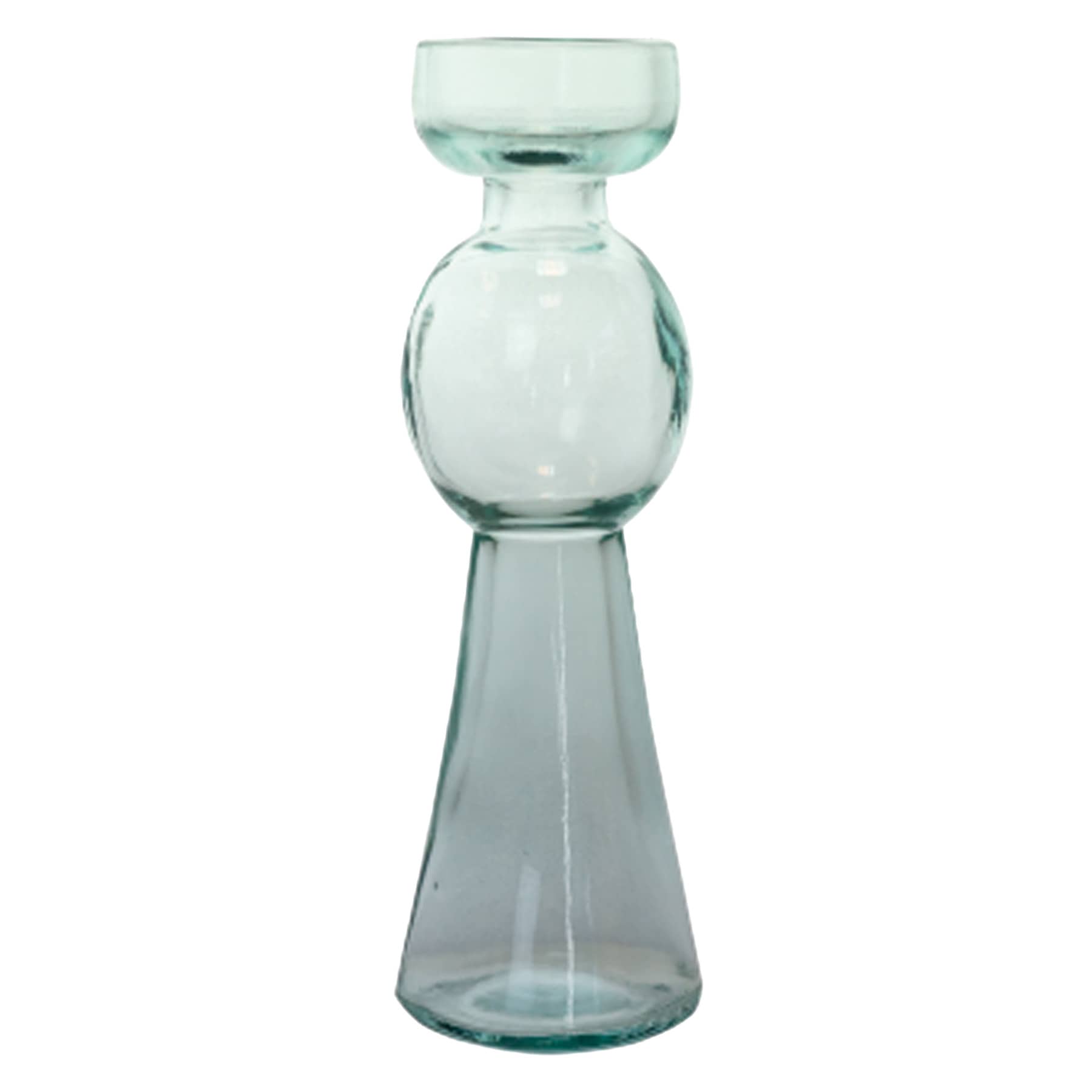 Glass Pillar Candle Holder, 8"