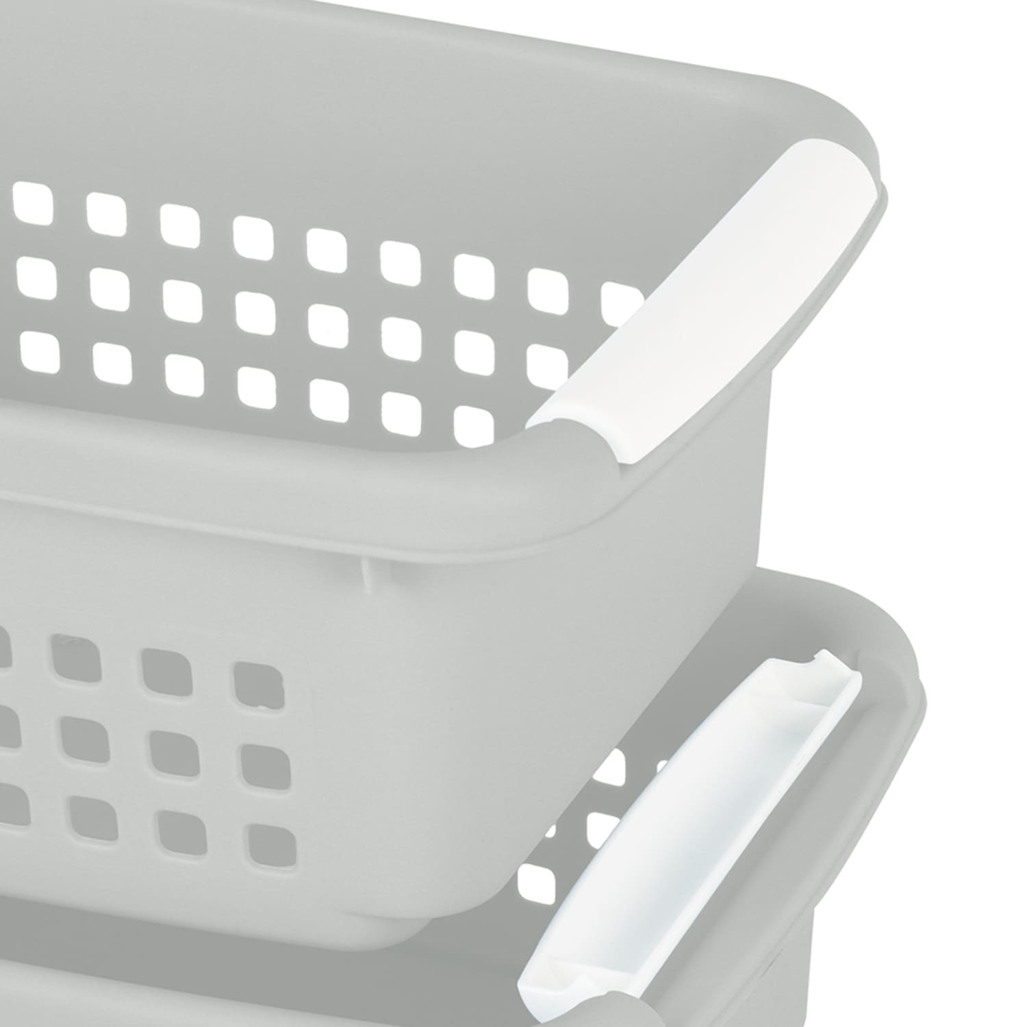 2-Pack Grey Stacked Nest Storage Basket, Small