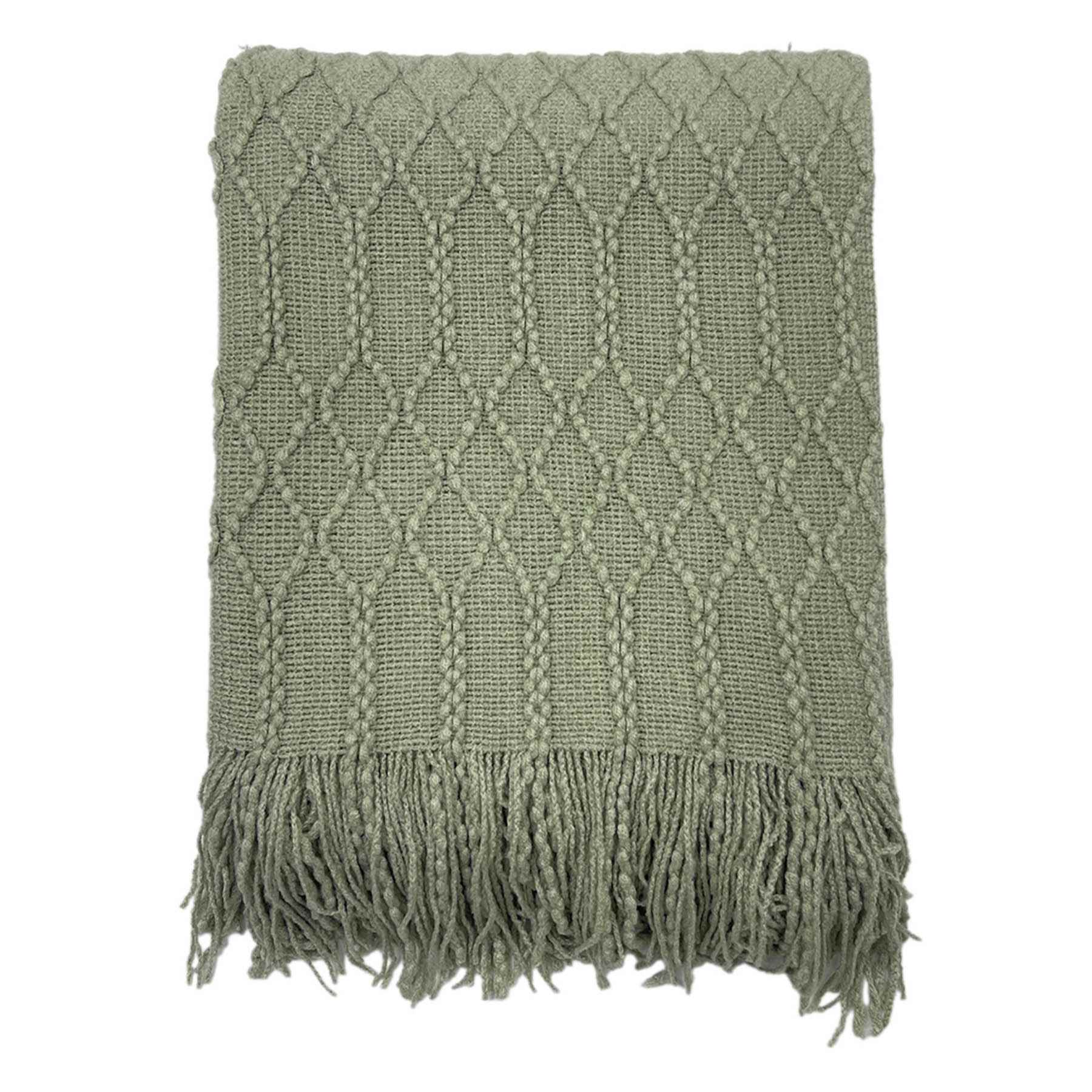 Beverly Sage Green Throw Blanket, 50x60
