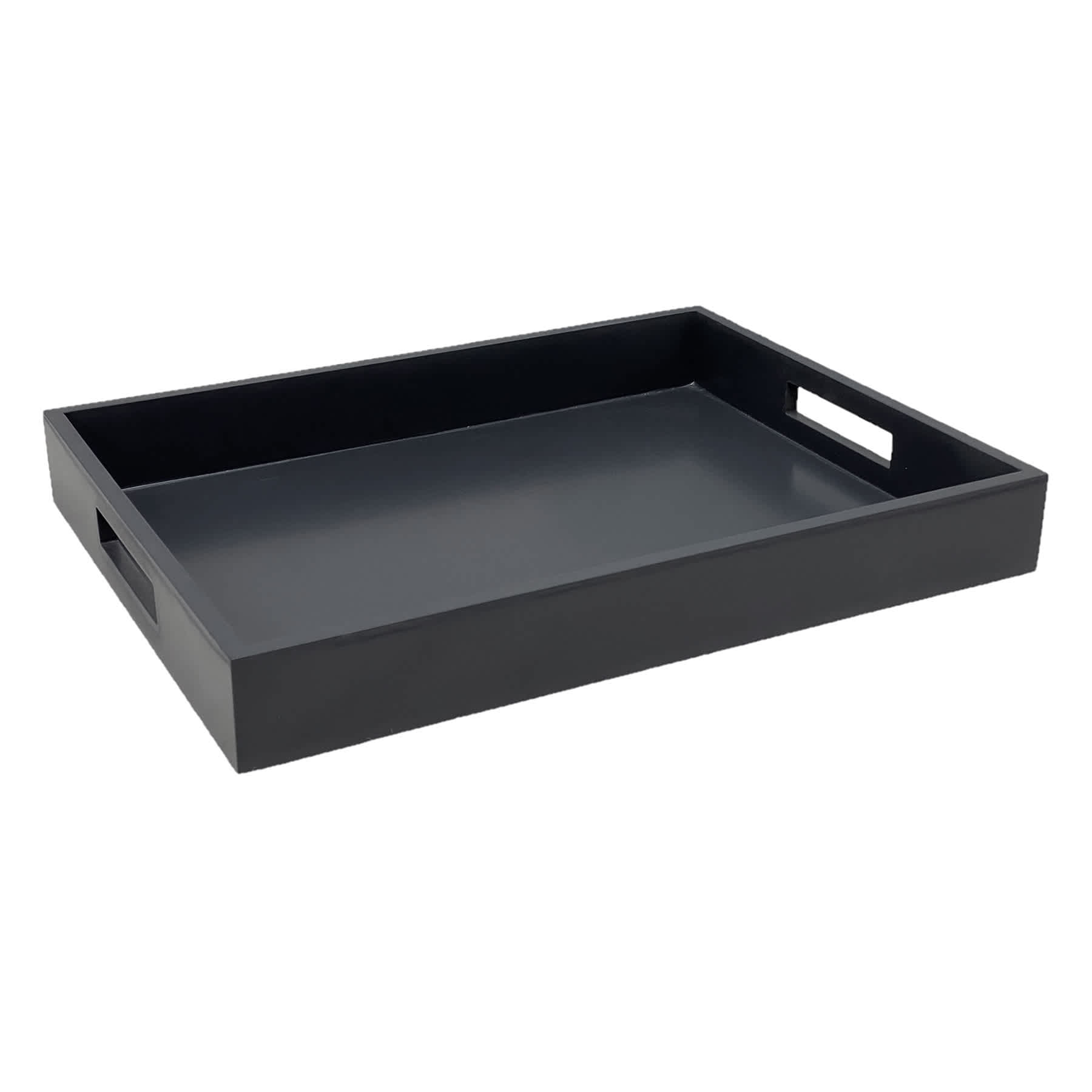 Black Wooden Decorative Tray, 16x12